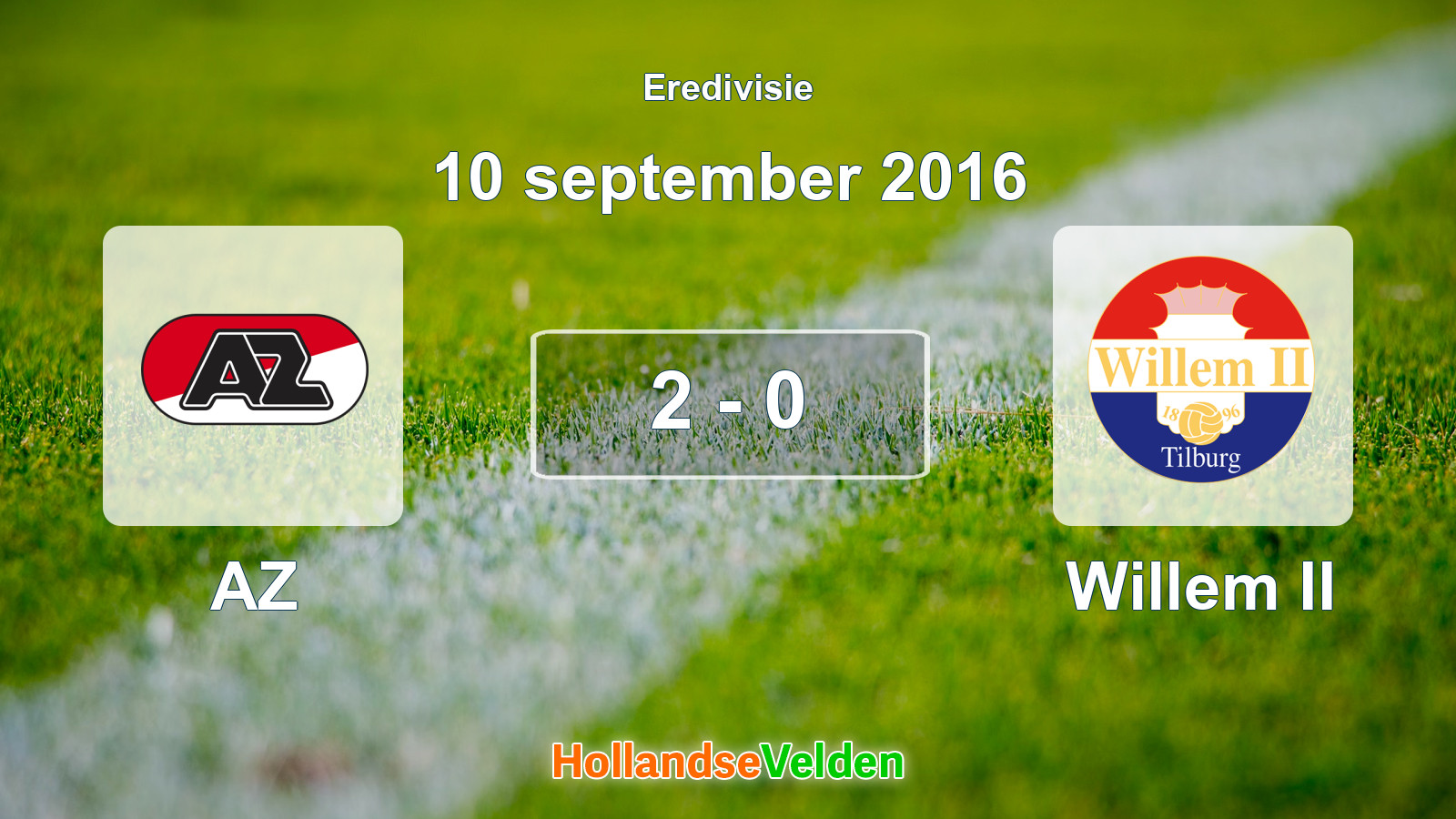 Gespeelde wedstrijd: AZ - Willem II 2 - 0 (10 september 2016)