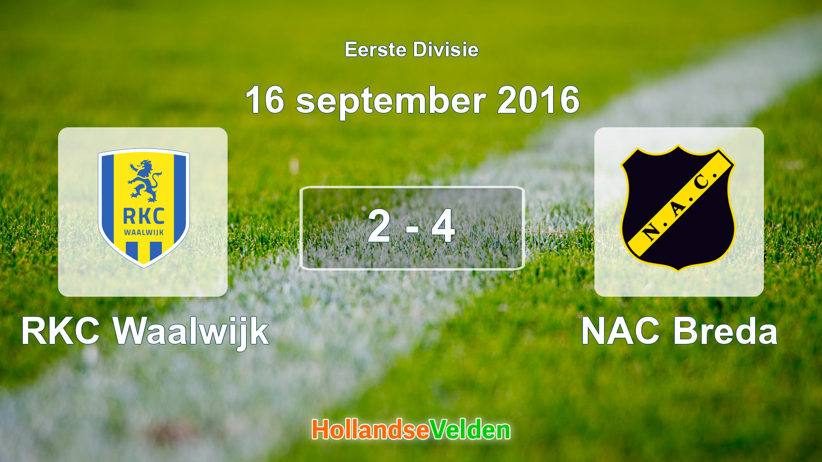 Gespeelde wedstrijd: RKC Waalwijk - NAC Breda 2 - 4 (16 september 2016)