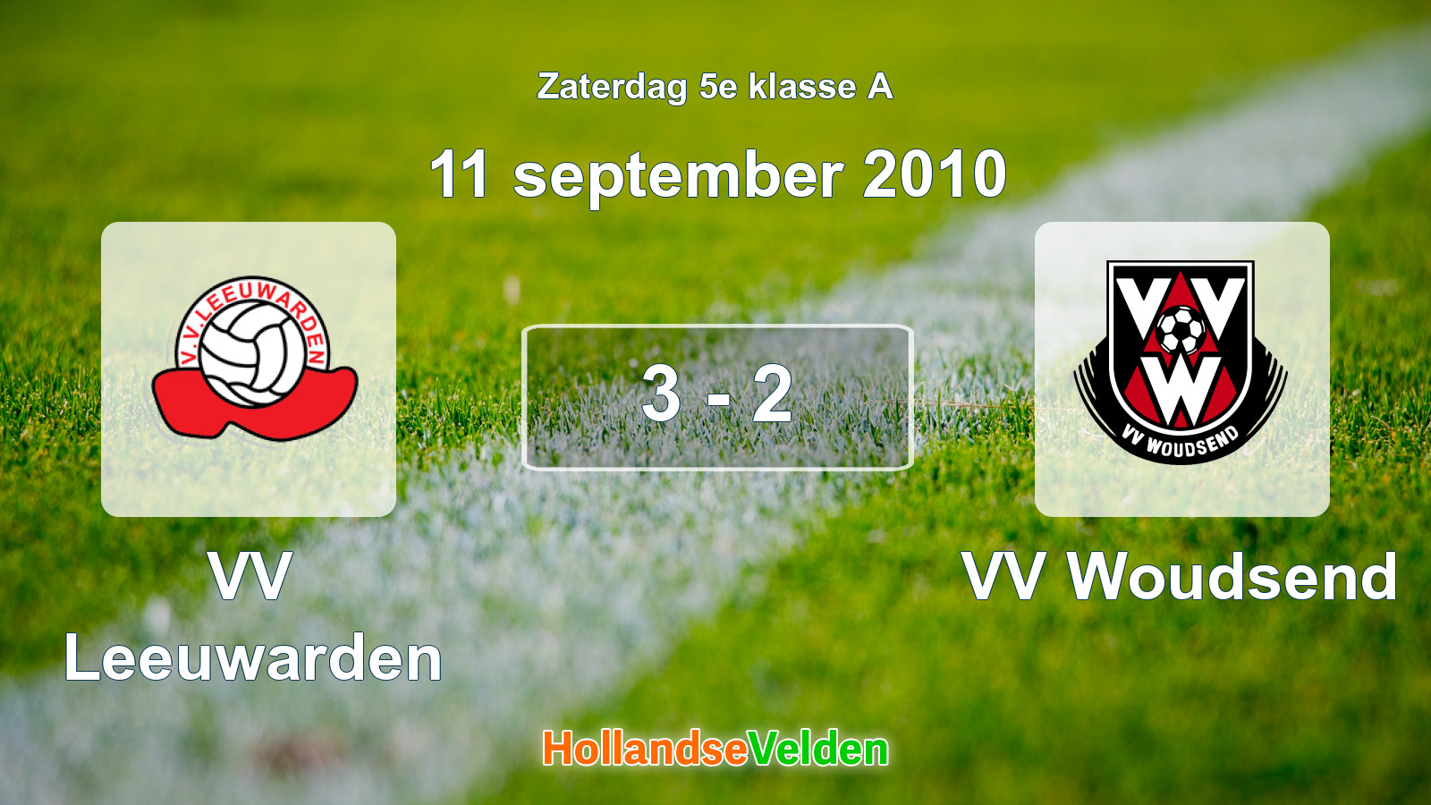 Gespeelde wedstrijd: VV Leeuwarden - VV Woudsend 3 - 2 (11 september 2010)