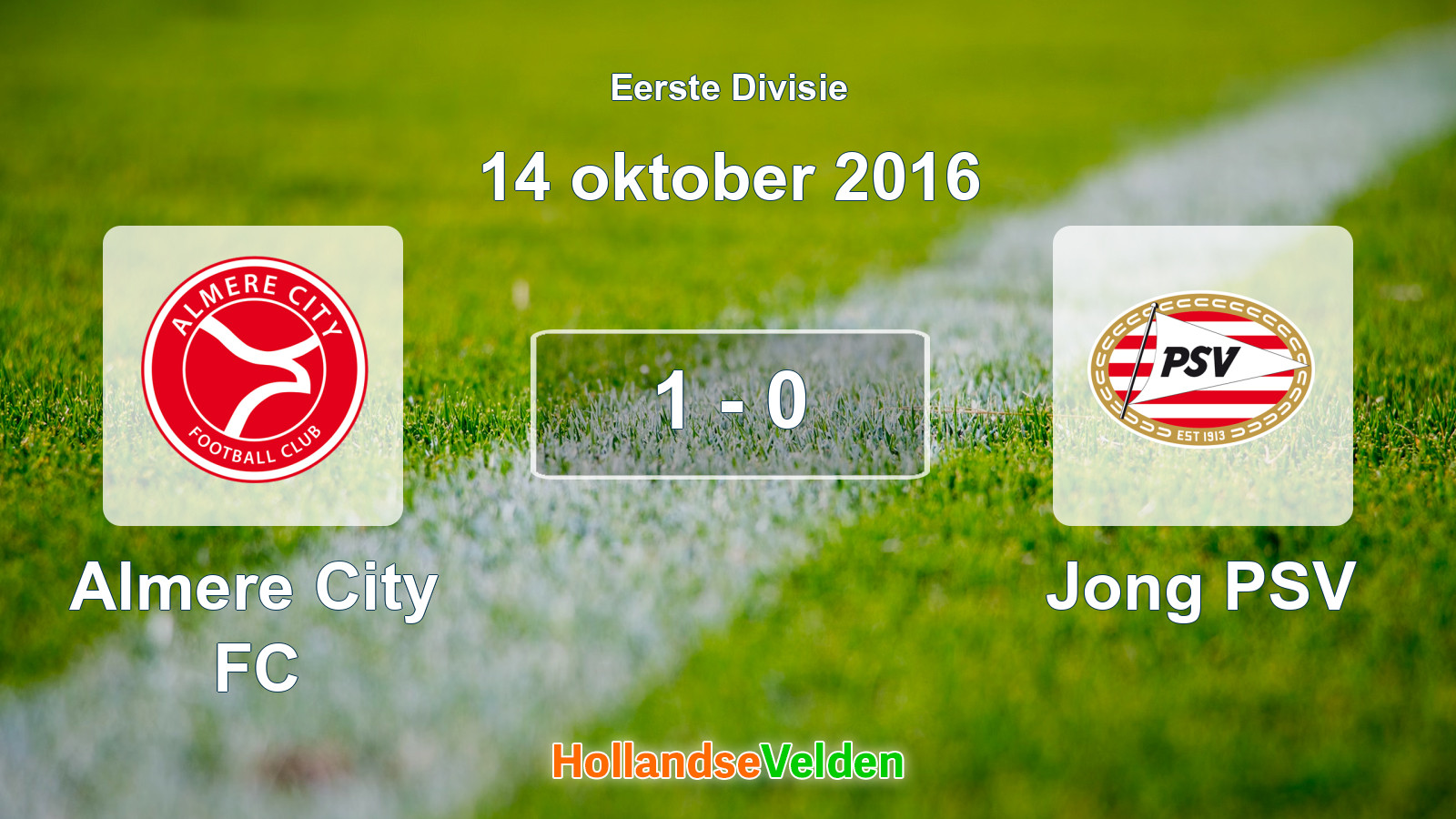 Gespeelde wedstrijd: Almere City FC - Jong PSV 1 - 0 (14 oktober 2016)