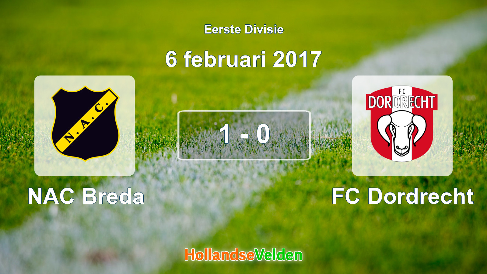 Gespeelde wedstrijd: NAC Breda - FC Dordrecht 1 - 0 (6 februari 2017)