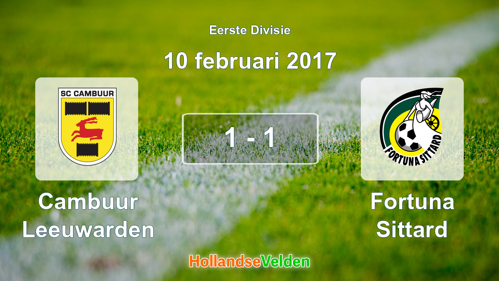 Gespeelde wedstrijd: Cambuur Leeuwarden - Fortuna Sittard 1 - 1 (10 februari 2017)