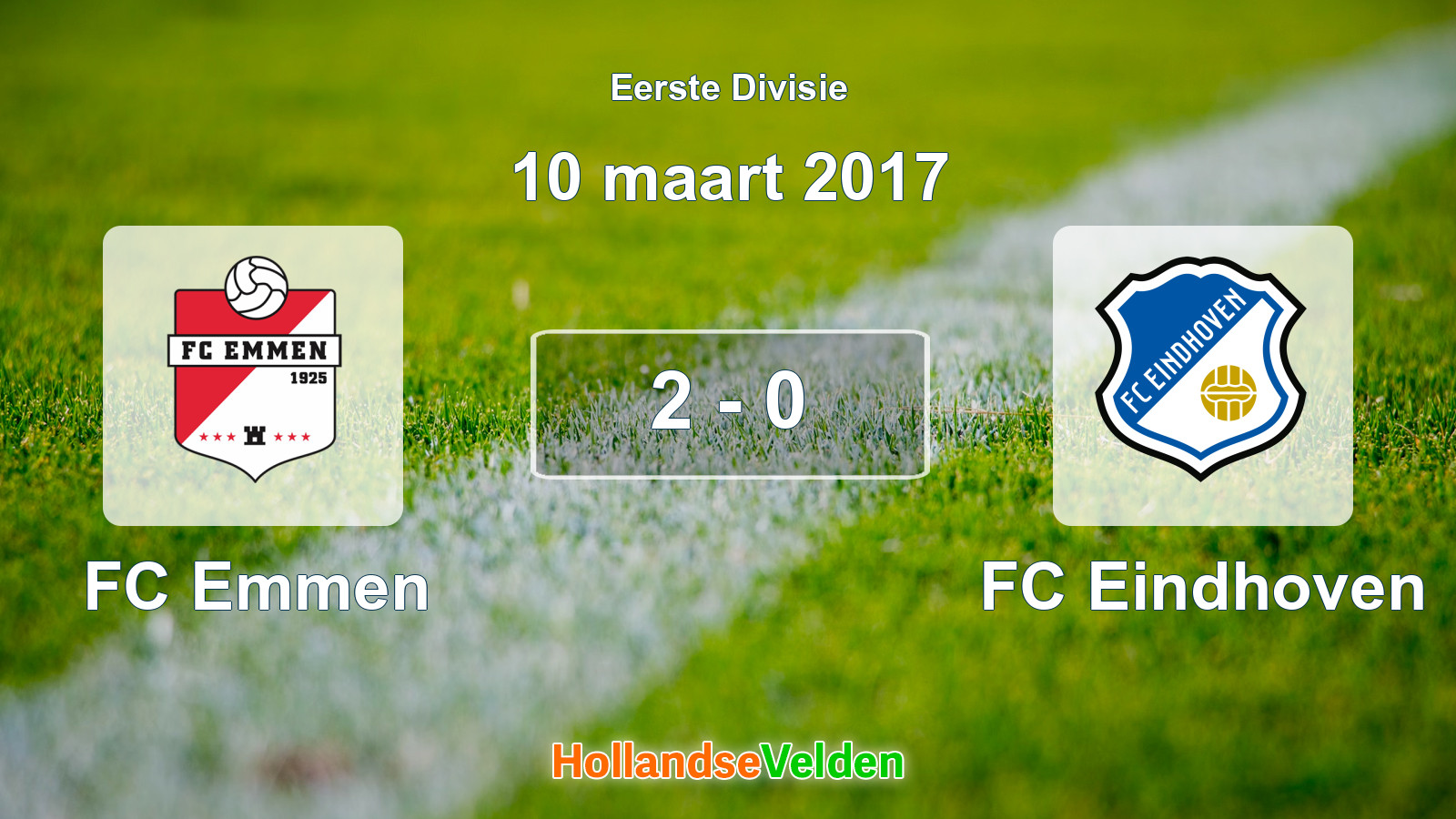 Gespeelde wedstrijd: FC Emmen - FC Eindhoven 2 - 0 (10 maart 2017)