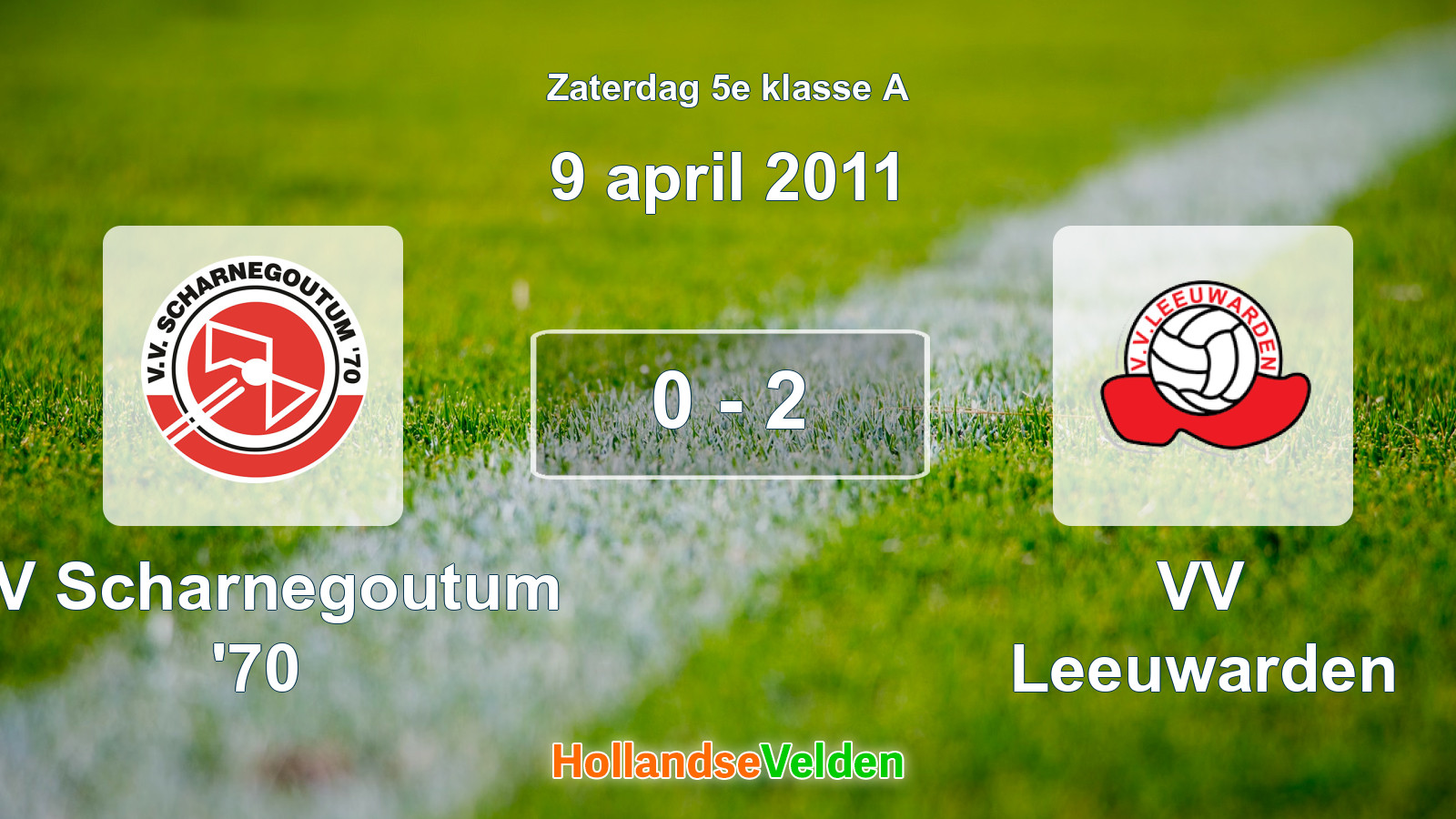 Gespeelde wedstrijd: VV Scharnegoutum '70 - VV Leeuwarden 0 - 2 (9 april 2011)