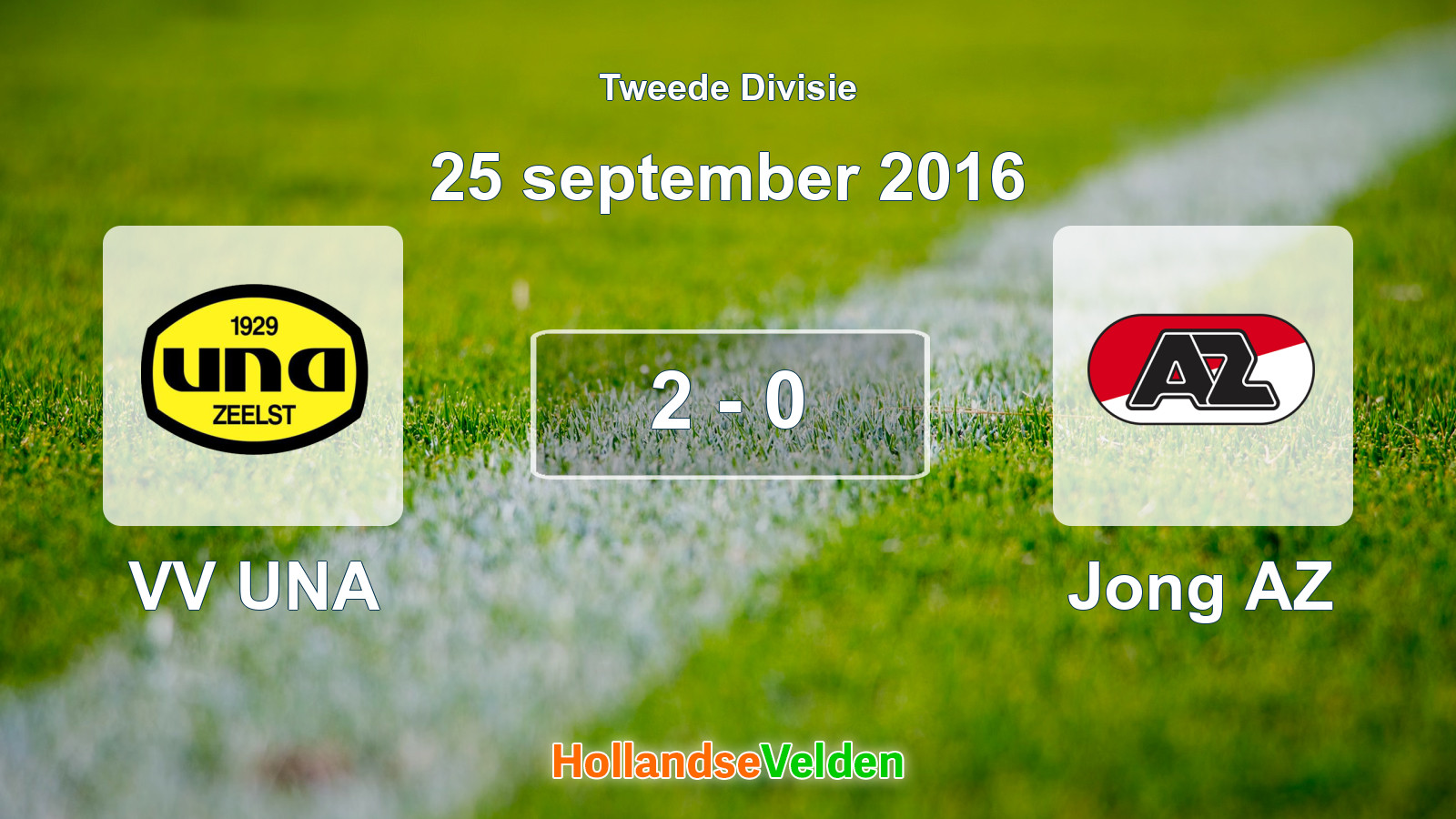 Gespeelde wedstrijd: VV UNA - Jong AZ 2 - 0 (25 september 2016)