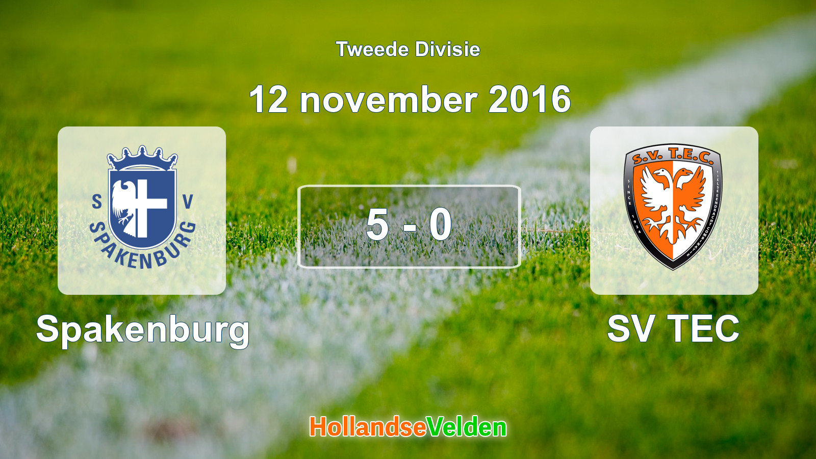 Gespeelde wedstrijd: Spakenburg - SV TEC 5 - 0 (12 november 2016)