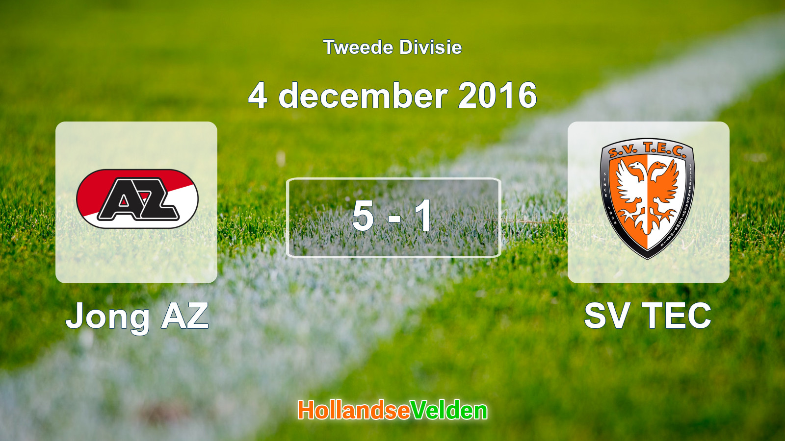 Gespeelde wedstrijd: Jong AZ - SV TEC 5 - 1 (4 december 2016)