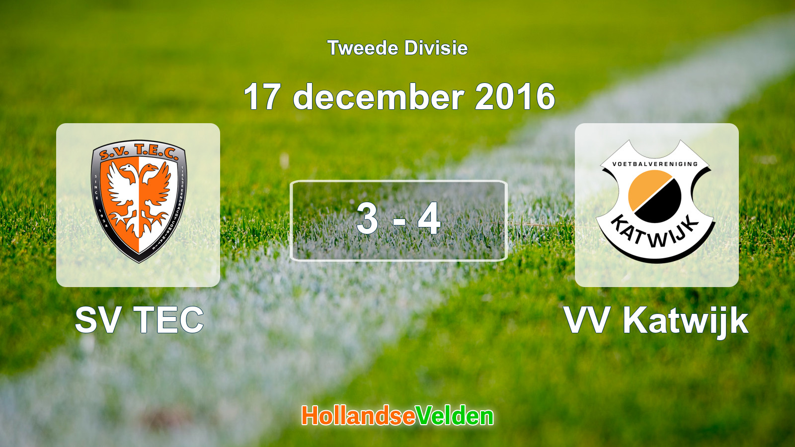Gespeelde wedstrijd: SV TEC - VV Katwijk 3 - 4 (17 december 2016)