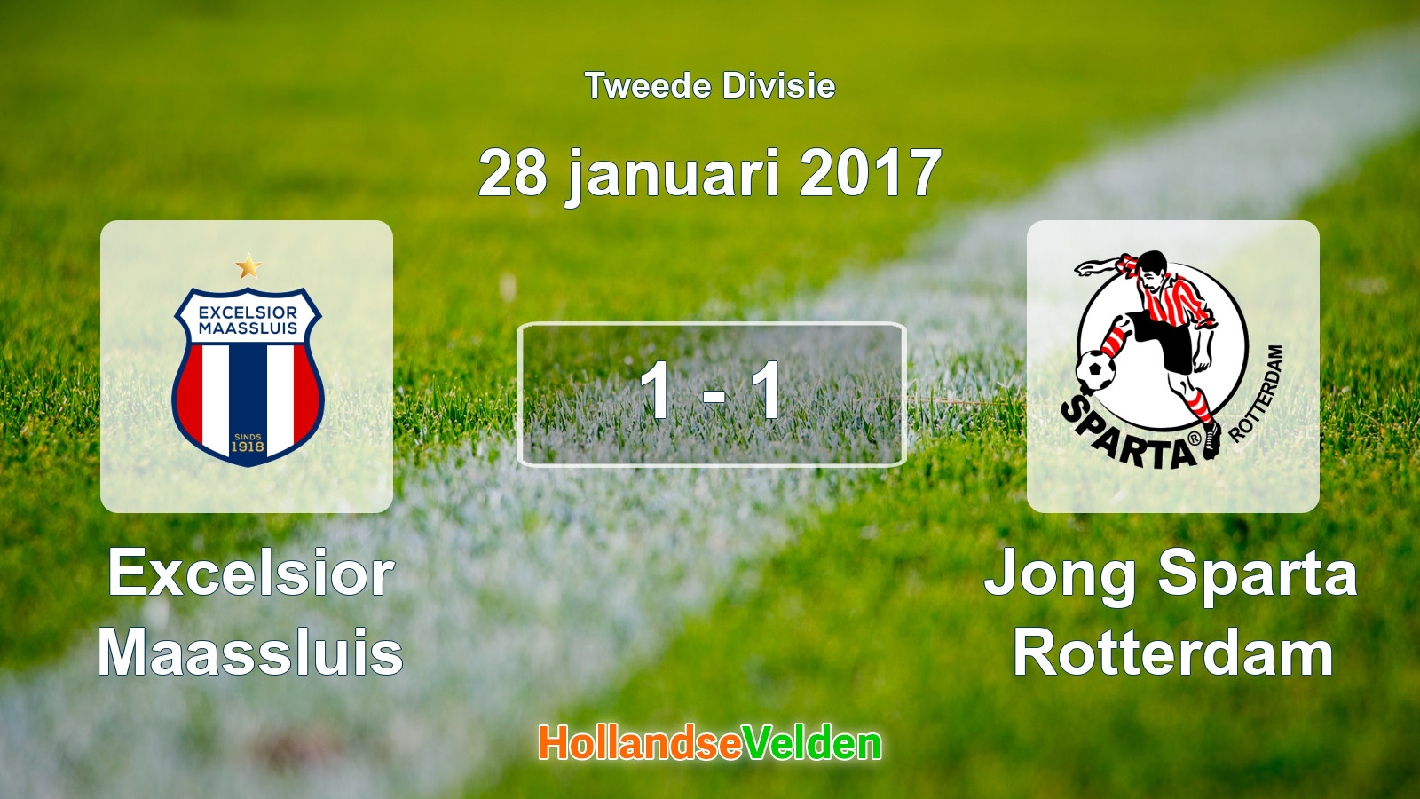Gespeelde wedstrijd: Excelsior Maassluis - Jong Sparta Rotterdam 1 - 1 (28 januari 2017)