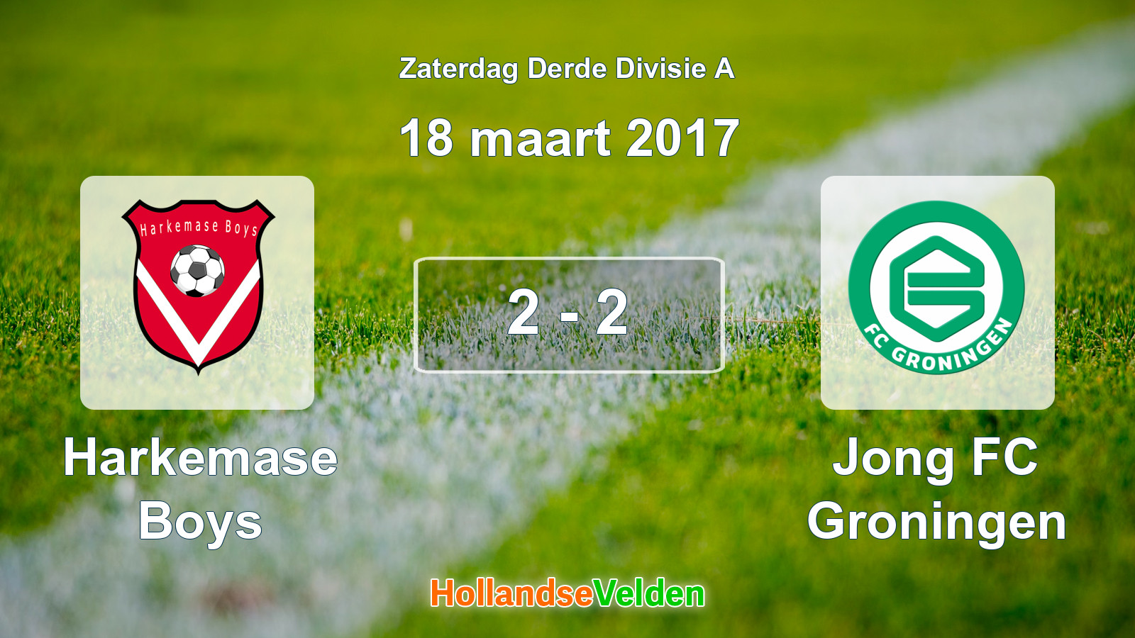 Gespeelde wedstrijd: Harkemase Boys - Jong FC Groningen 2 - 2 (18 maart 2017)