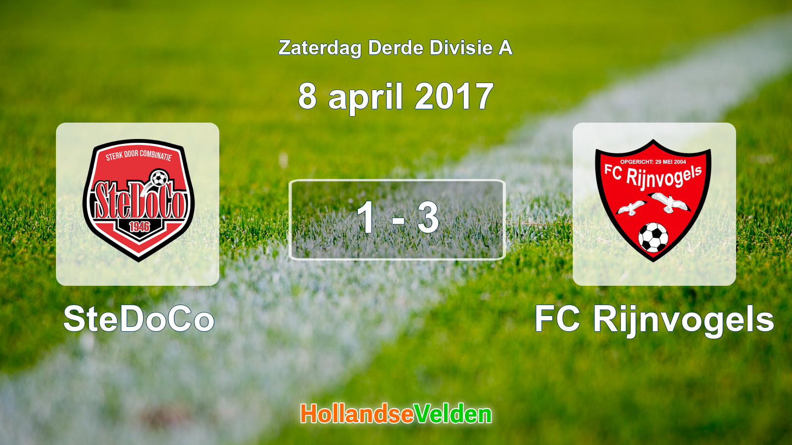 Gespeelde wedstrijd: SteDoCo - FC Rijnvogels 1 - 3 (8 april 2017)