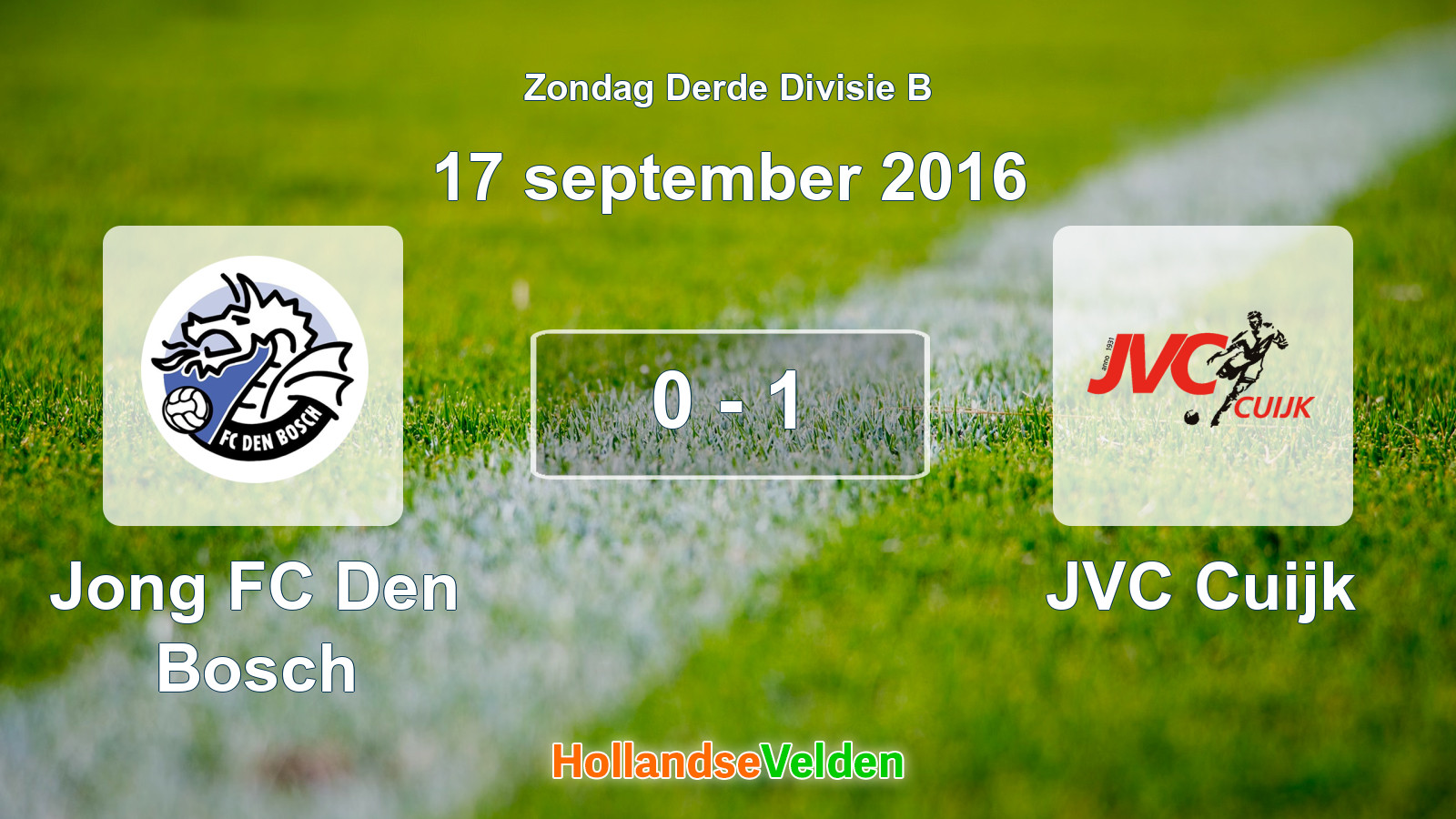 Gespeelde wedstrijd: Jong FC Den Bosch - JVC Cuijk 0 - 1 (17 september 2016)