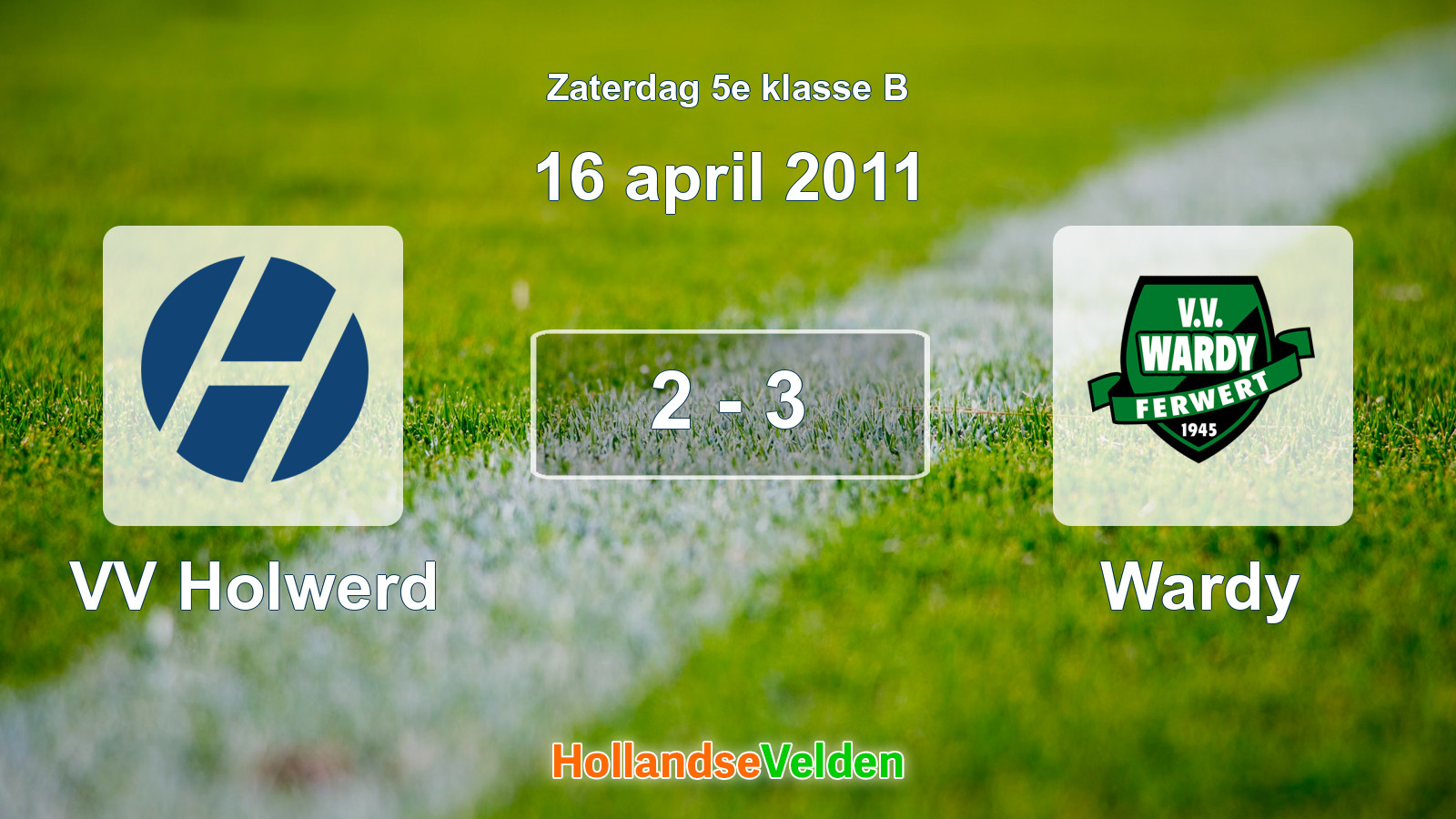 Gespeelde wedstrijd: VV Holwerd - Wardy 2 - 3 (16 april 2011)