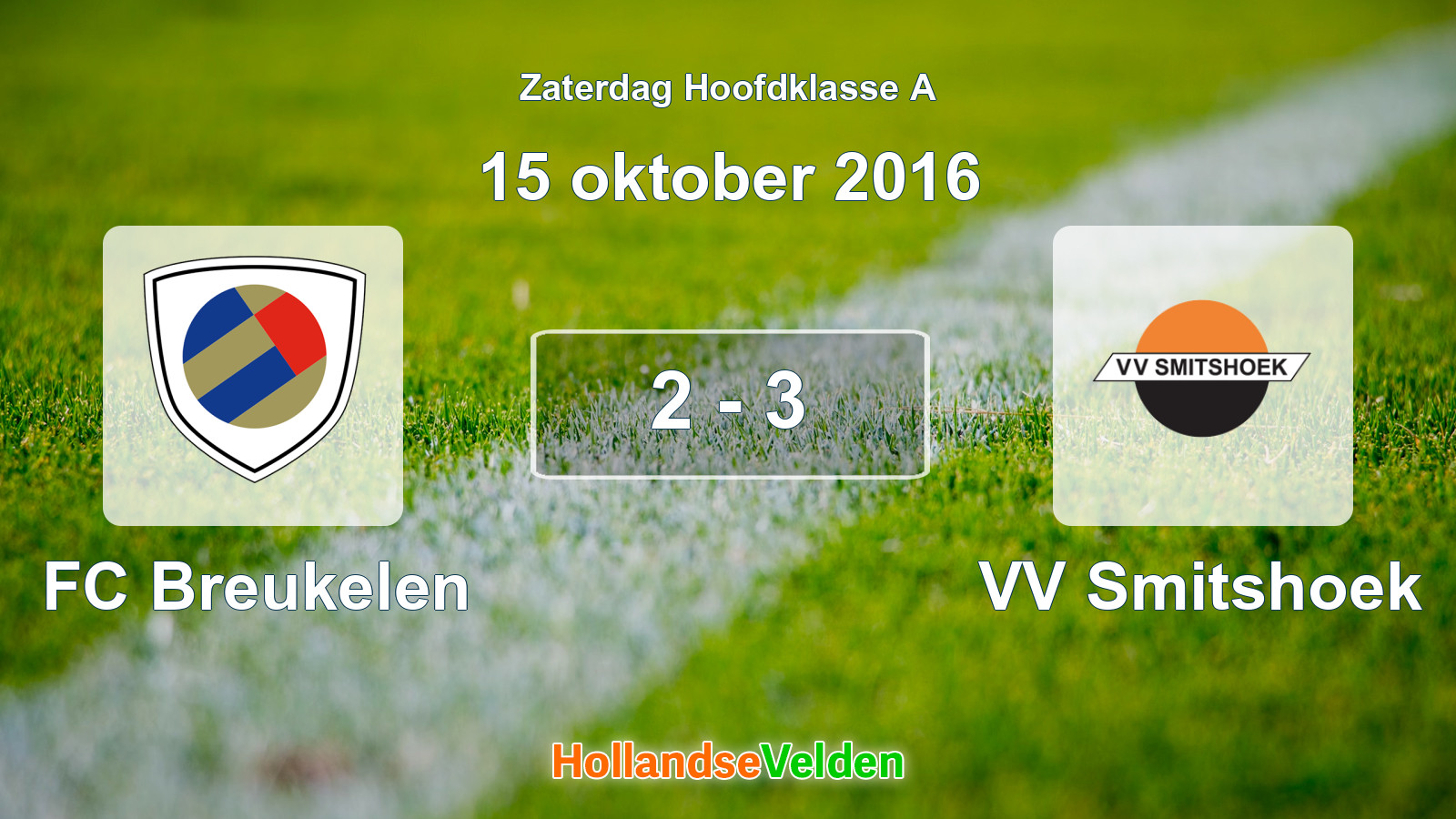 Gespeelde wedstrijd: FC Breukelen - VV Smitshoek 2 - 3 (15 oktober 2016)