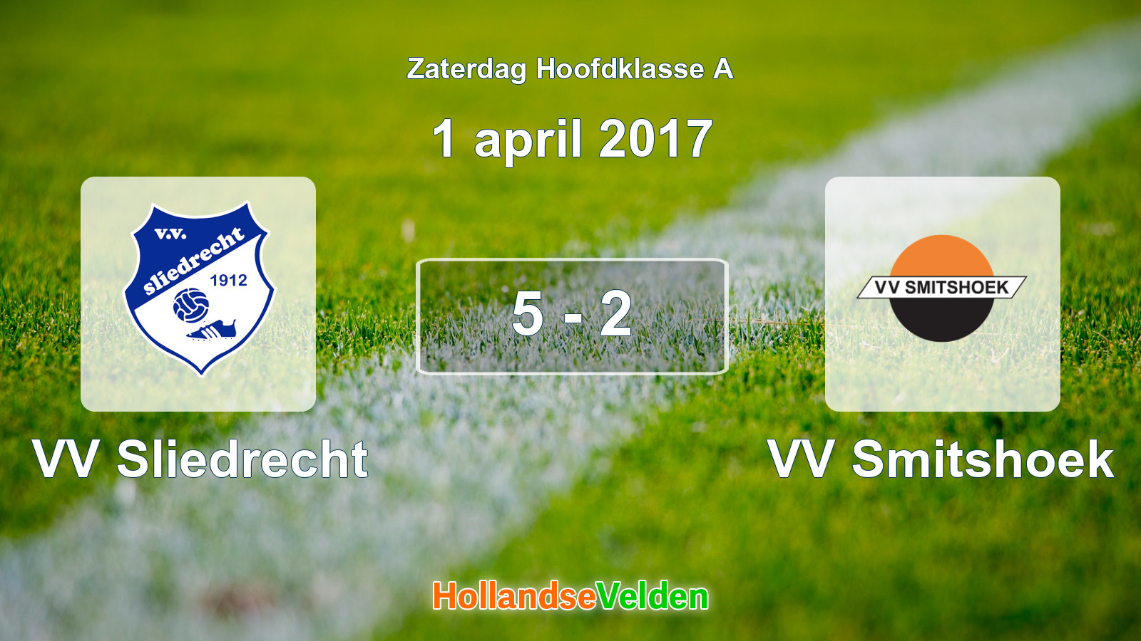 Gespeelde wedstrijd: VV Sliedrecht - VV Smitshoek 5 - 2 (1 april 2017)