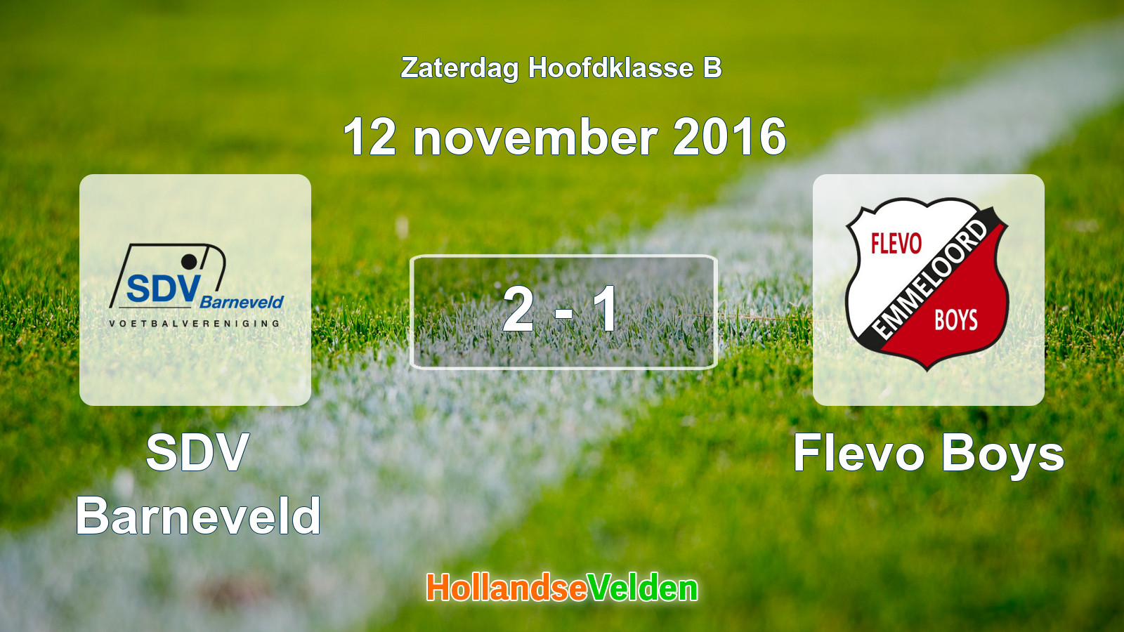 Gespeelde wedstrijd: SDV Barneveld - Flevo Boys 2 - 1 (12 november 2016)