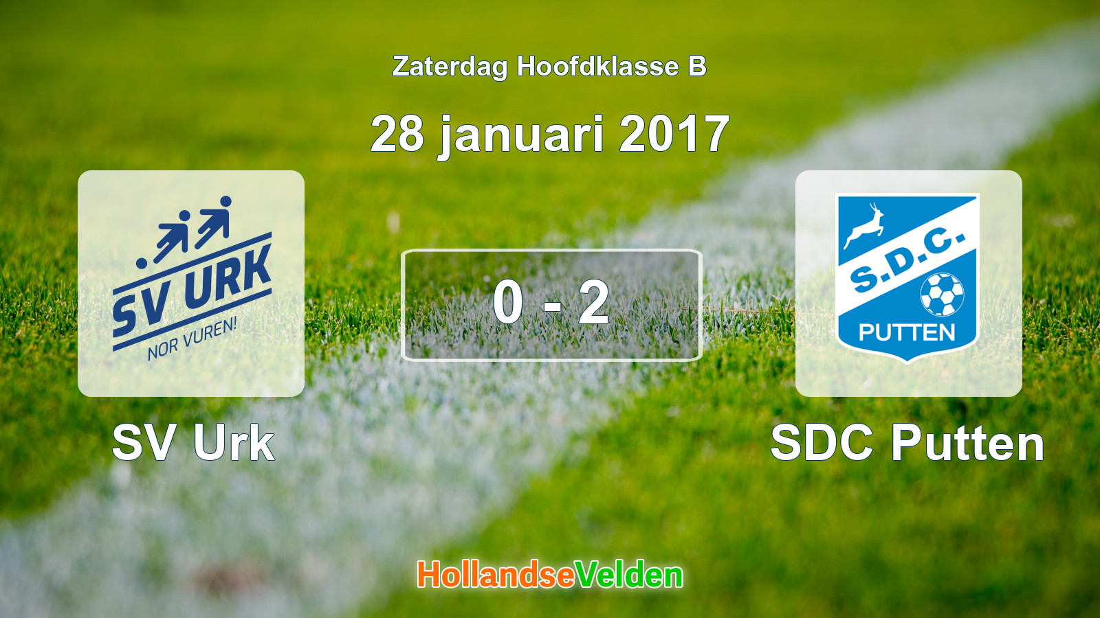 Gespeelde wedstrijd: SV Urk - SDC Putten 0 - 2 (28 januari 2017)