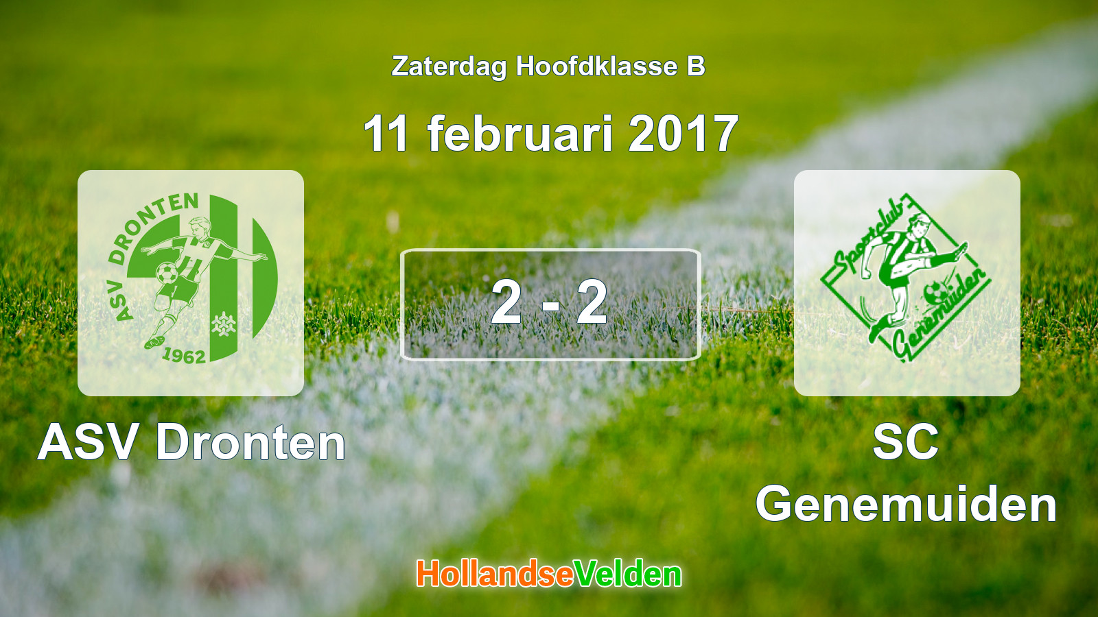 Gespeelde wedstrijd: ASV Dronten - SC Genemuiden 2 - 2 (11 februari 2017)