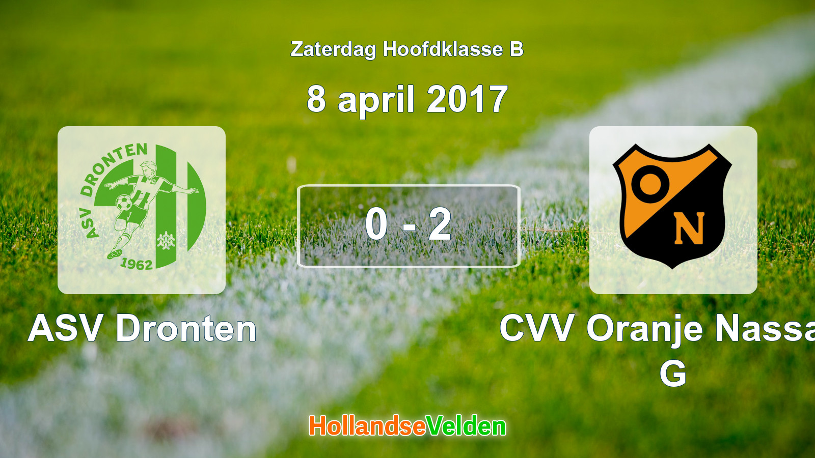 Gespeelde wedstrijd: ASV Dronten - CVV Oranje Nassau G 0 - 2 (8 april 2017)