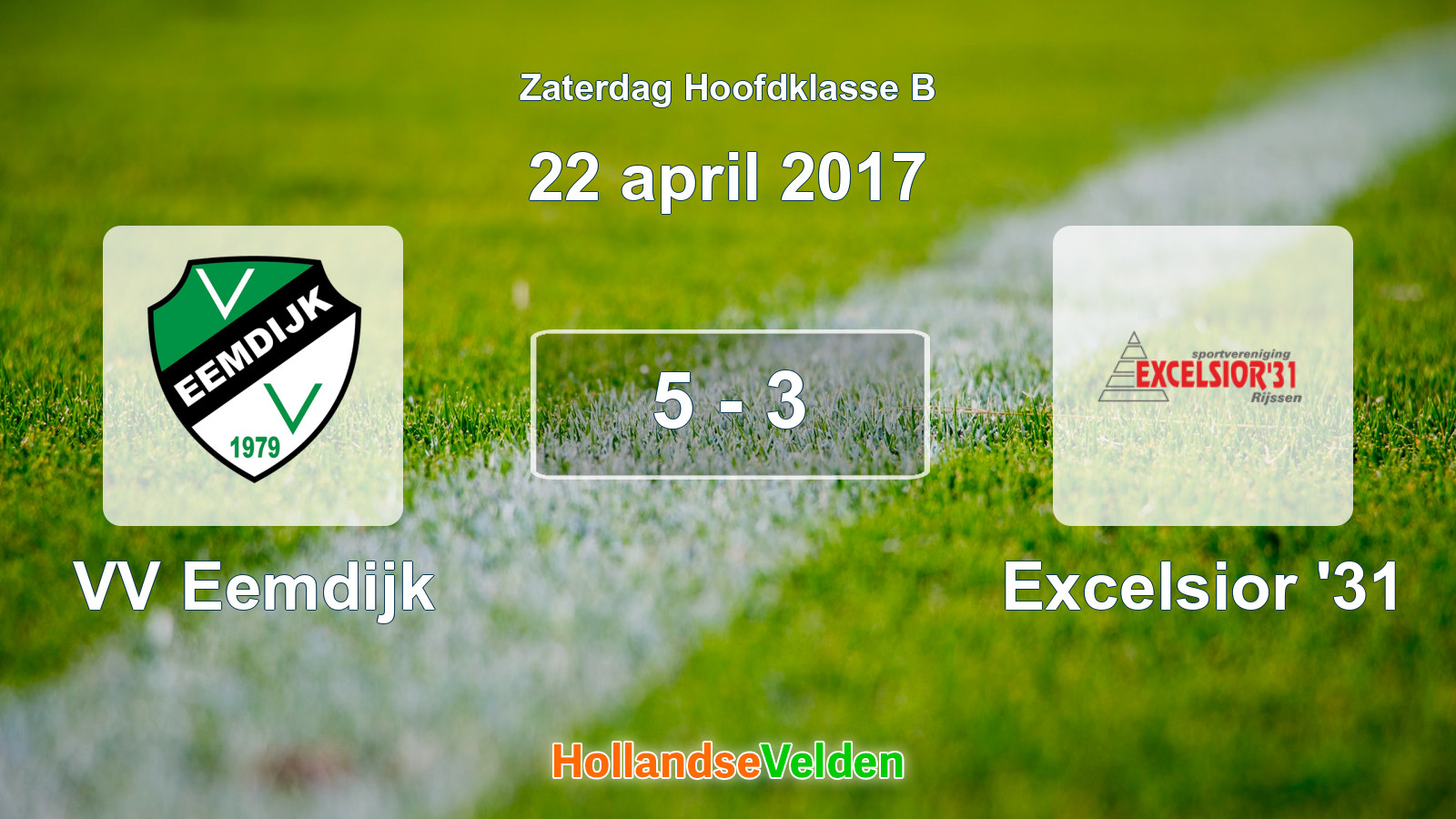 Gespeelde wedstrijd: VV Eemdijk - Excelsior '31 5 - 3 (22 april 2017)