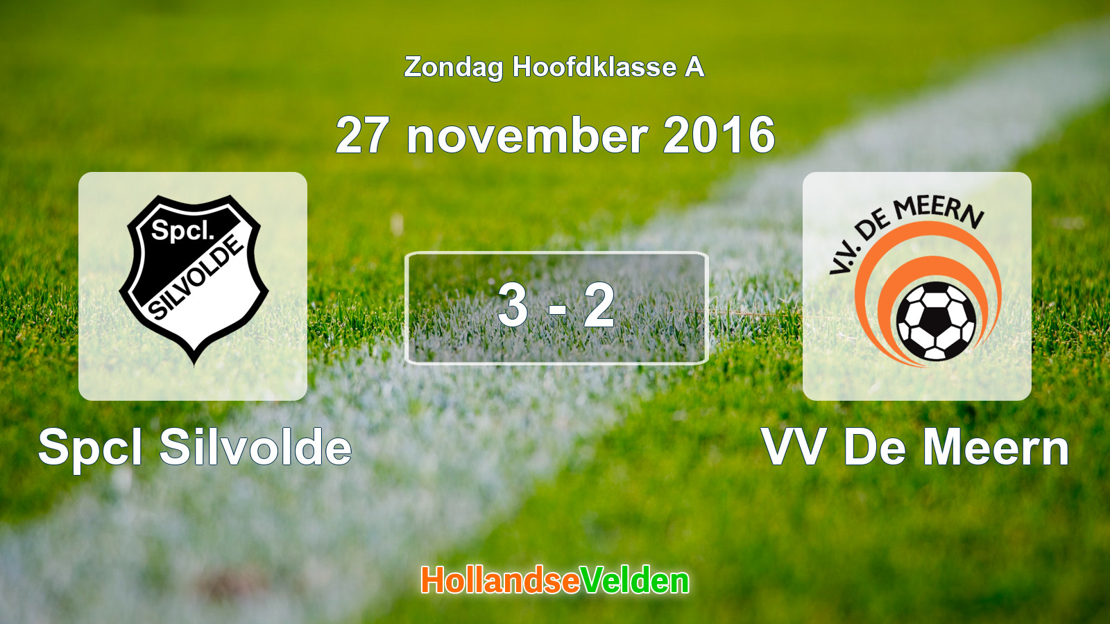 Gespeelde wedstrijd: Spcl Silvolde - VV De Meern 3 - 2 (27 november 2016)