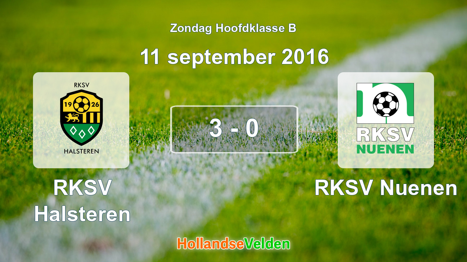 Gespeelde wedstrijd: RKSV Halsteren - RKSV Nuenen 3 - 0 (11 september 2016)