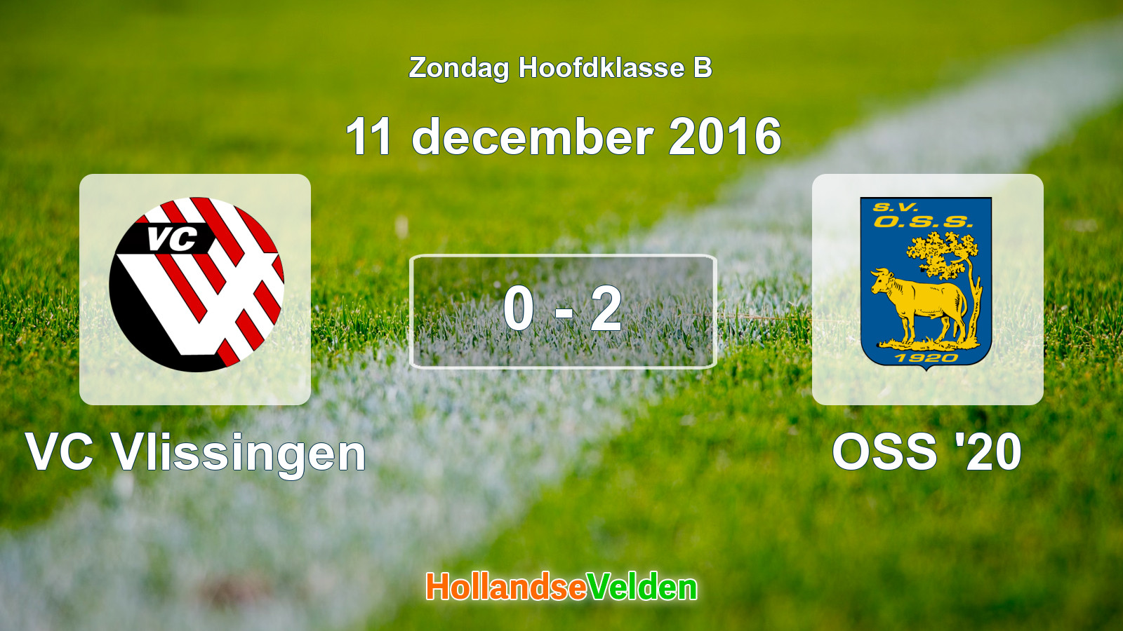 Gespeelde wedstrijd: VC Vlissingen - OSS '20 0 - 2 (11 december 2016)