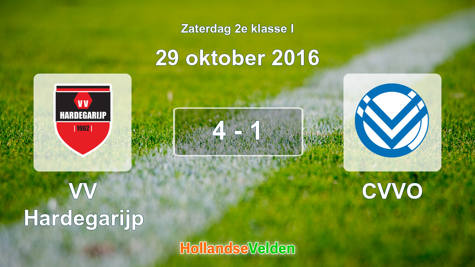 Gespeelde wedstrijd: VV Hardegarijp - CVVO 4 - 1 (29 oktober 2016)