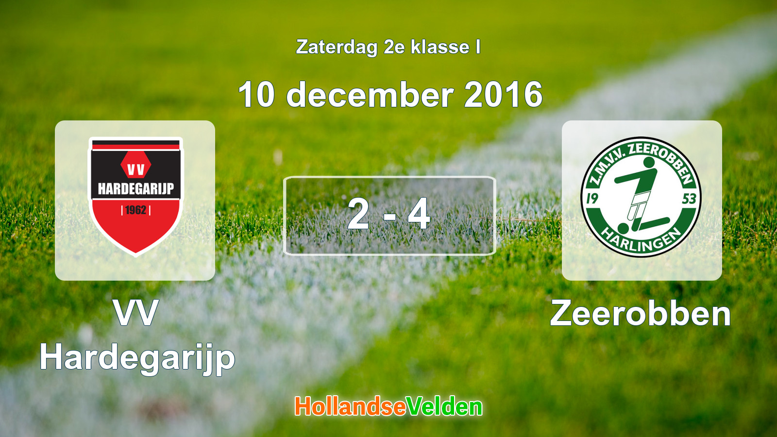 Gespeelde wedstrijd: VV Hardegarijp - Zeerobben 2 - 4 (10 december 2016)