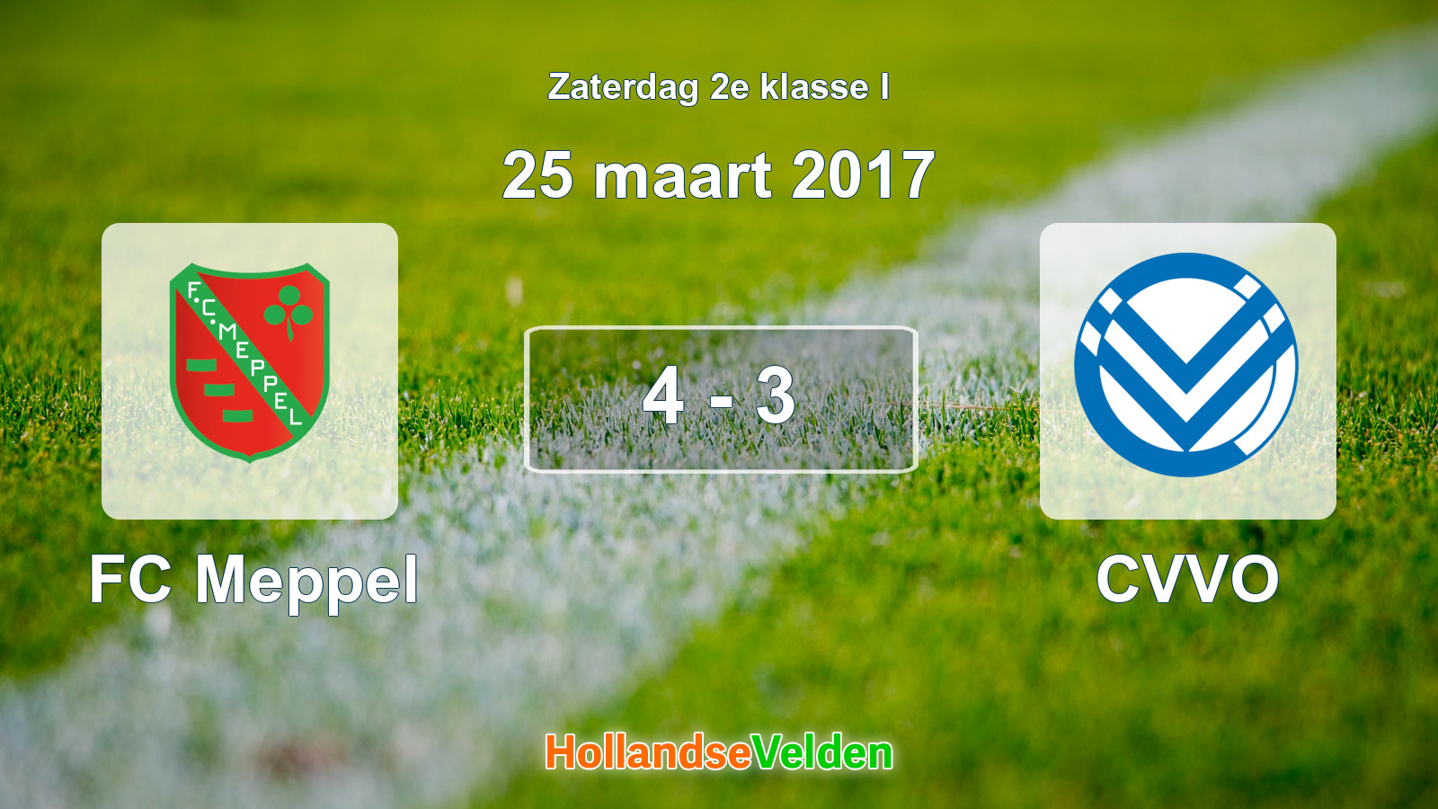 Gespeelde wedstrijd: FC Meppel - CVVO 4 - 3 (25 maart 2017)