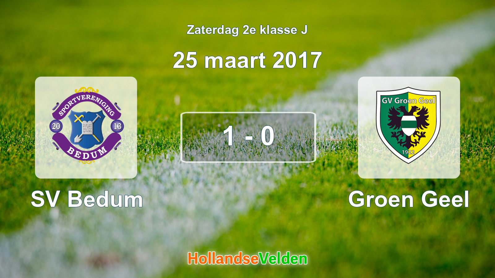 Gespeelde wedstrijd: SV Bedum - Groen Geel 1 - 0 (25 maart 2017)