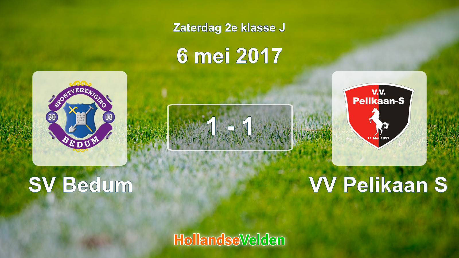 Gespeelde wedstrijd: SV Bedum - VV Pelikaan S 1 - 1 (6 mei 2017)