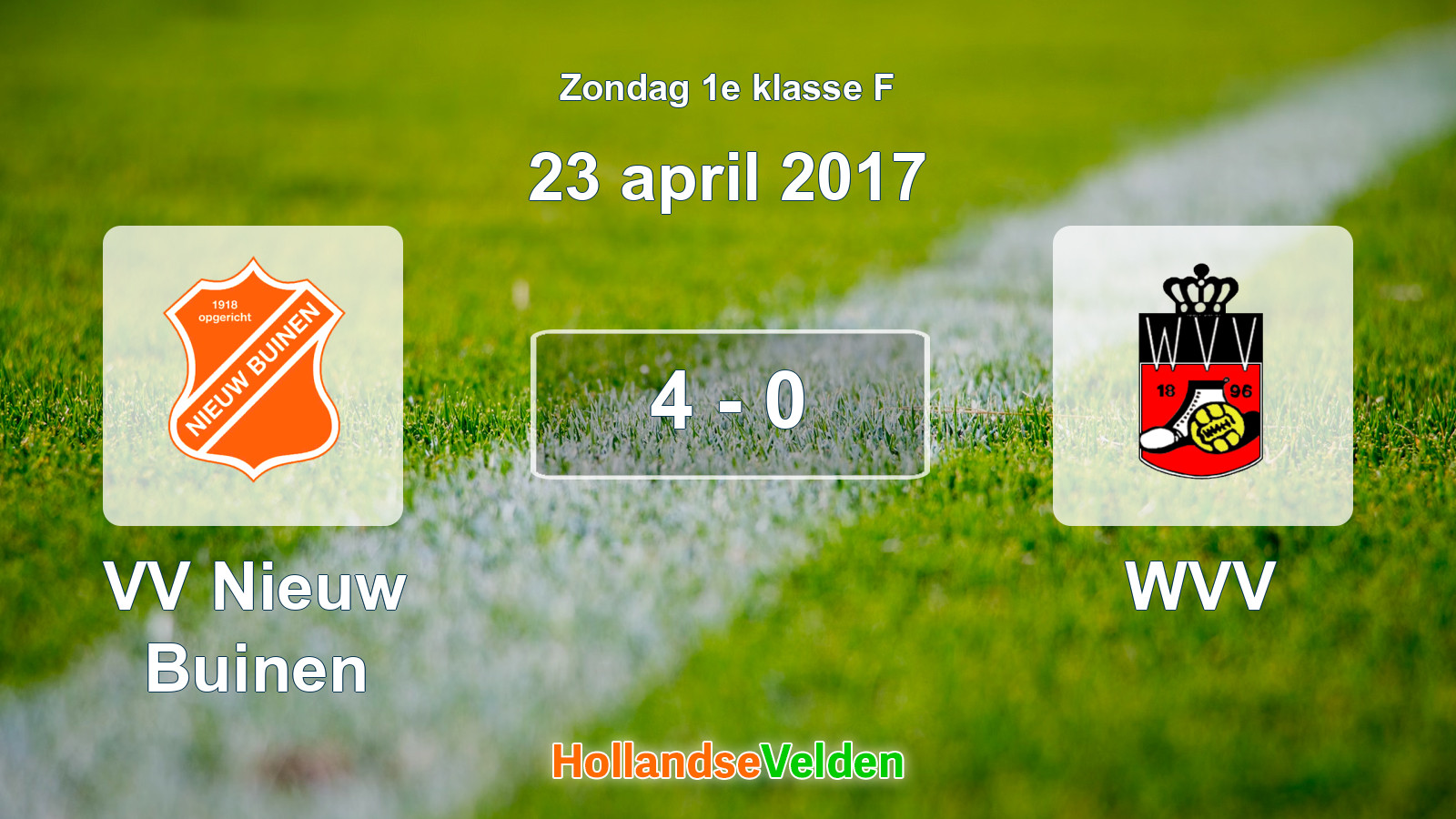 Gespeelde wedstrijd: VV Nieuw Buinen - WVV 4 - 0 (23 april 2017)