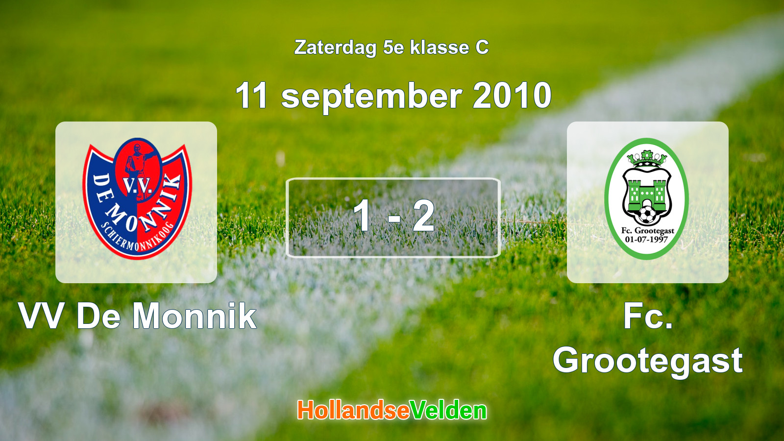 Gespeelde wedstrijd: VV De Monnik - Fc. Grootegast 1 - 2 (11 september 2010)