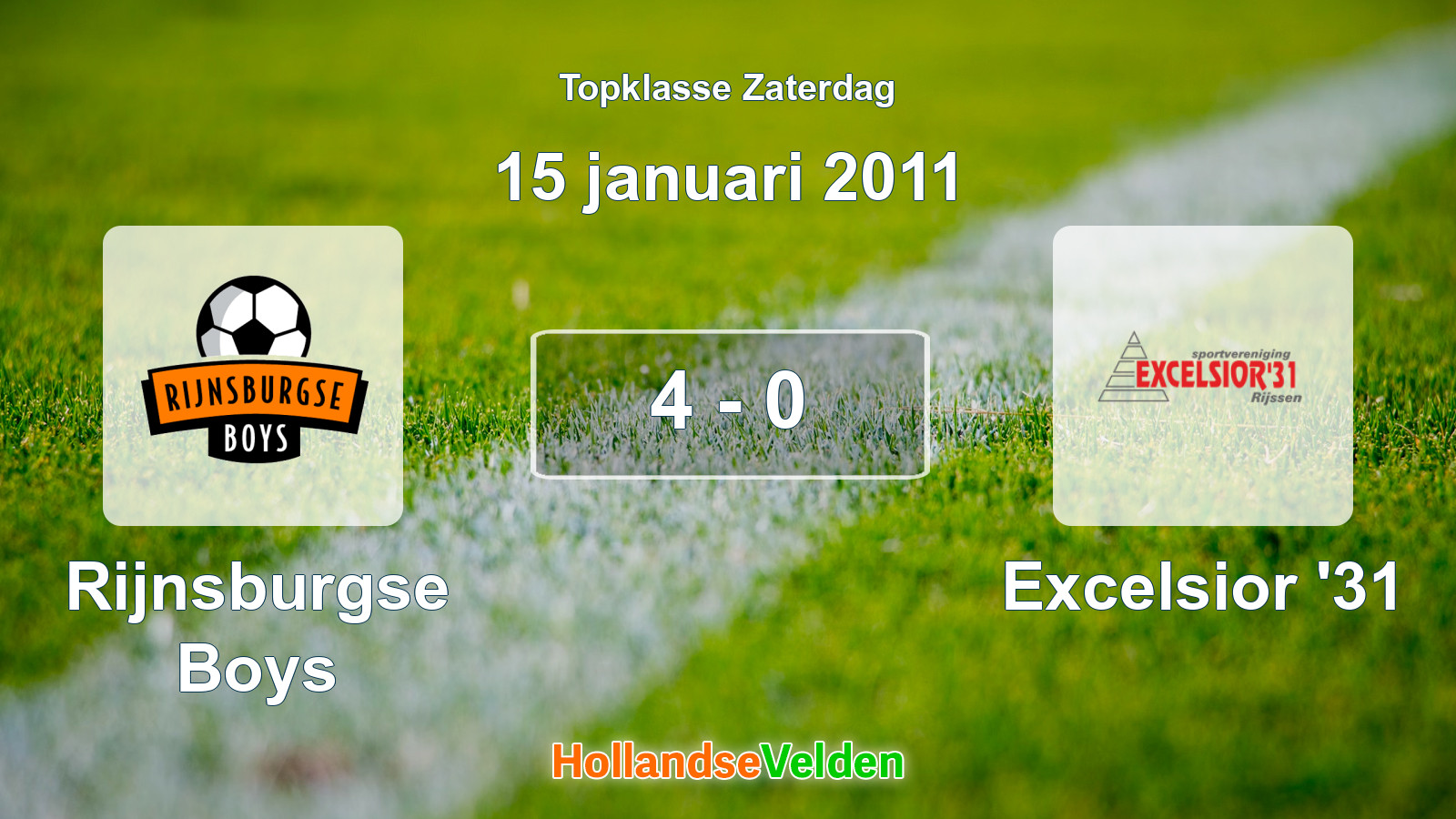 Gespeelde wedstrijd: Rijnsburgse Boys - Excelsior '31 4 - 0 (15 januari 2011)