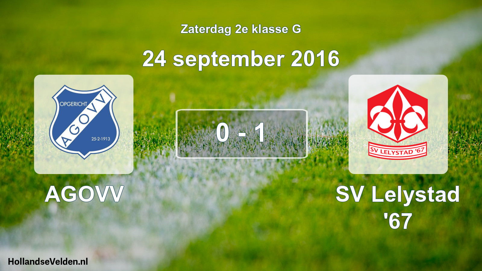 Gespeelde wedstrijd: AGOVV - SV Lelystad '67 0 - 1 (24 september 2016)