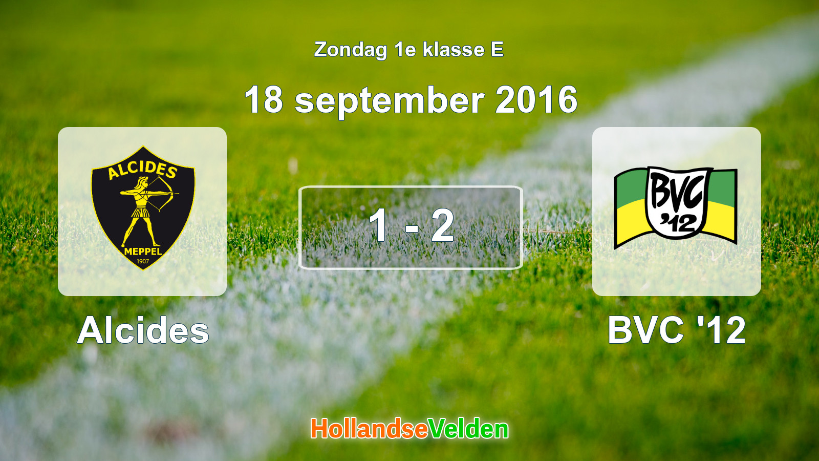 Gespeelde wedstrijd: Alcides - BVC '12 1 - 2 (18 september 2016)