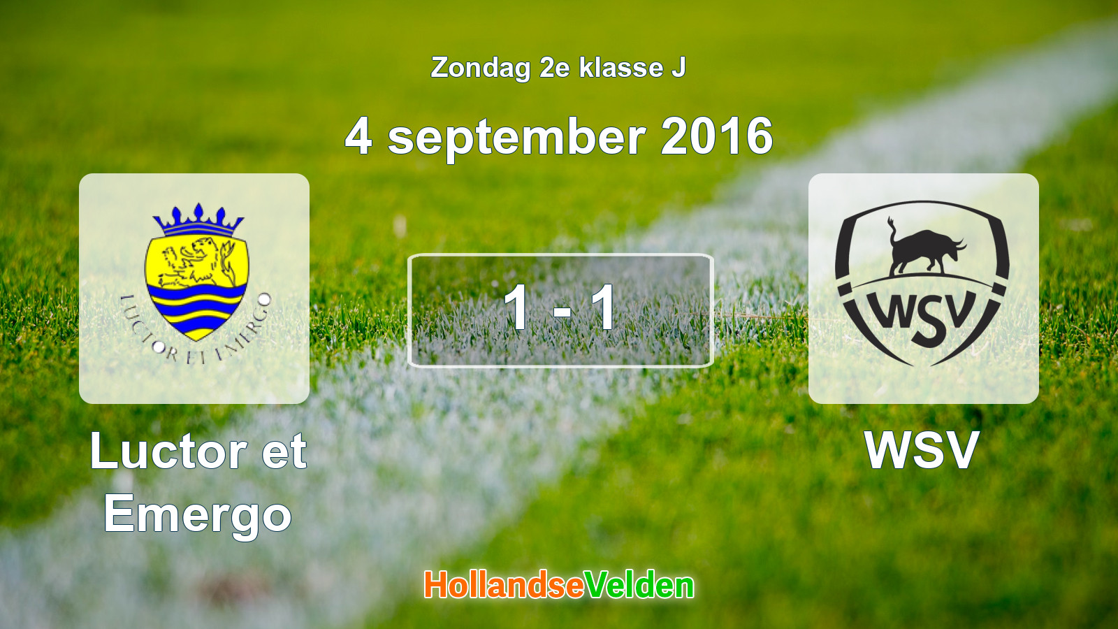 Gespeelde wedstrijd: Luctor et Emergo - WSV 1 - 1 (4 september 2016)