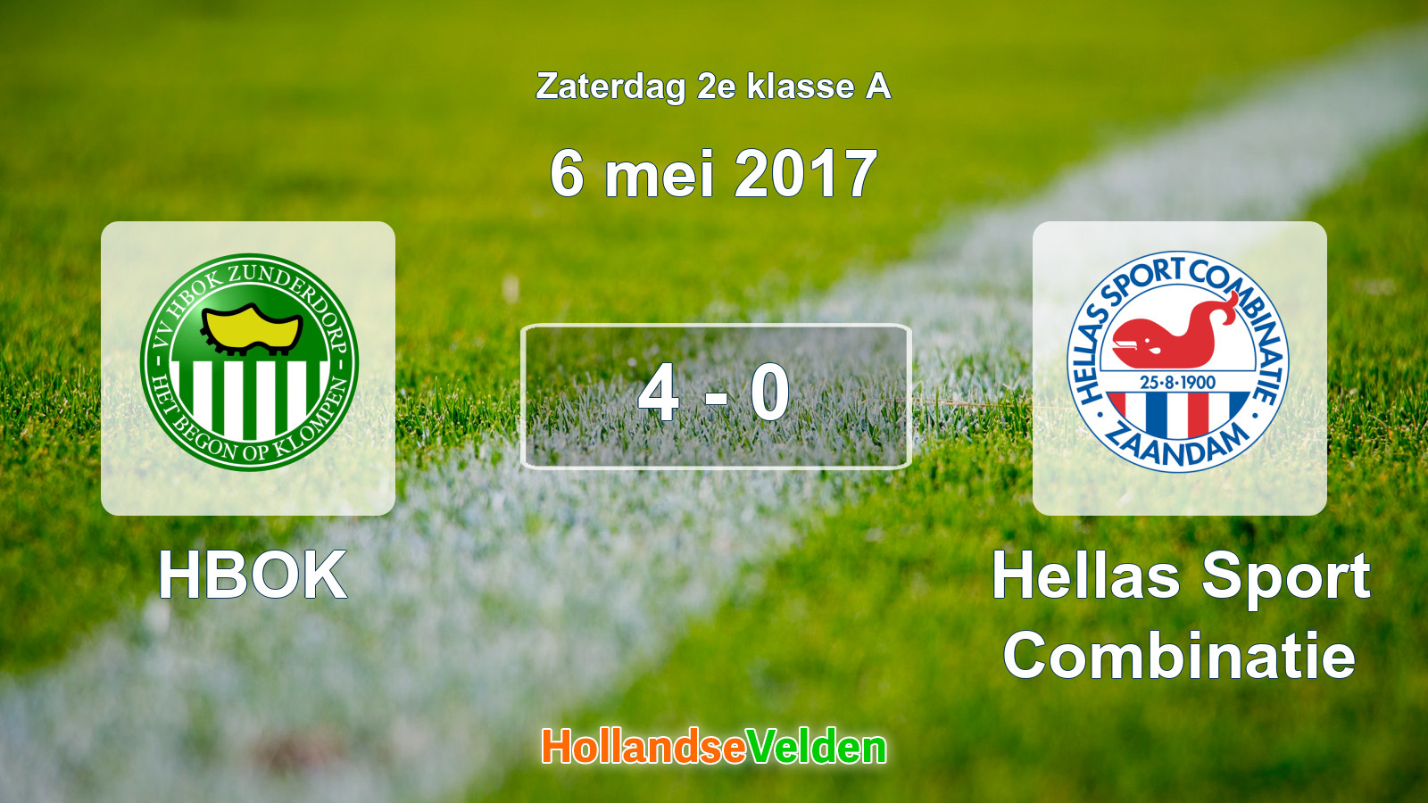 Gespeelde wedstrijd: HBOK - Hellas Sport Combinatie 4 - 0 (6 mei 2017)
