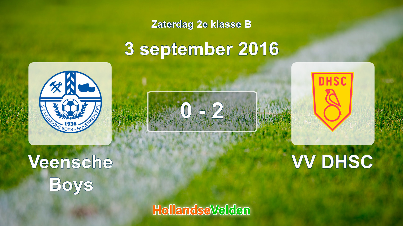 Gespeelde wedstrijd: Veensche Boys - VV DHSC 0 - 2 (3 september 2016)