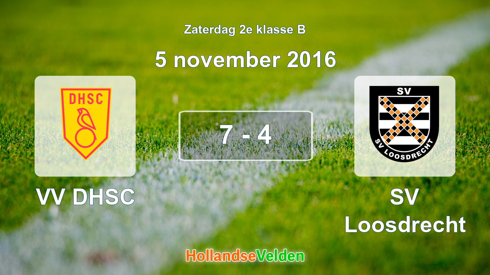 Gespeelde wedstrijd: VV DHSC - SV Loosdrecht 7 - 4 (5 november 2016)