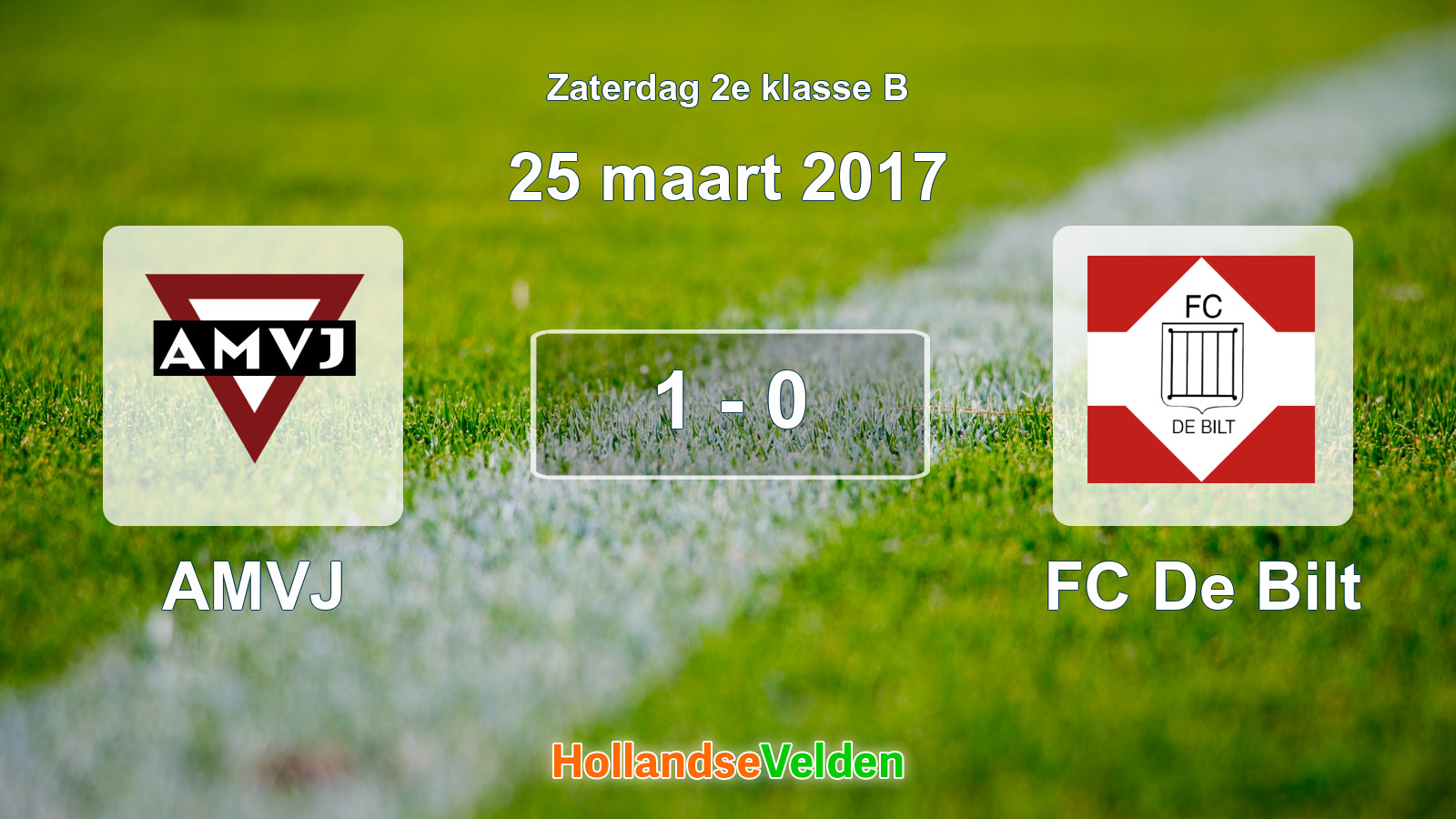 Gespeelde wedstrijd: AMVJ - FC De Bilt 1 - 0 (25 maart 2017)
