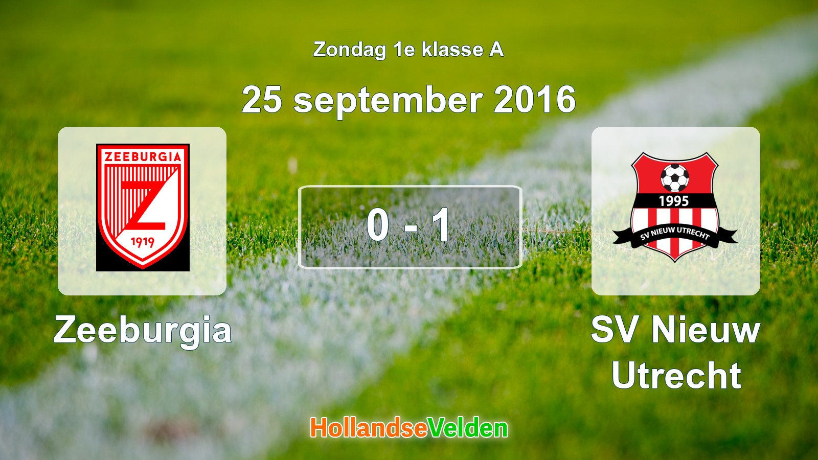 Gespeelde wedstrijd: Zeeburgia - SV Nieuw Utrecht 0 - 1 (25 september 2016)
