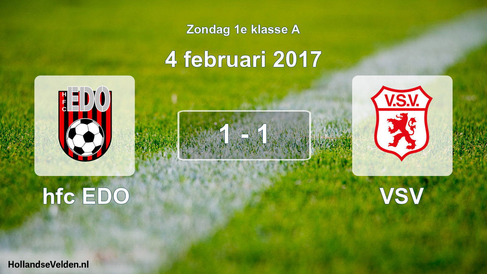 Gespeelde wedstrijd: hfc EDO - VSV 1 - 1 (4 februari 2017)