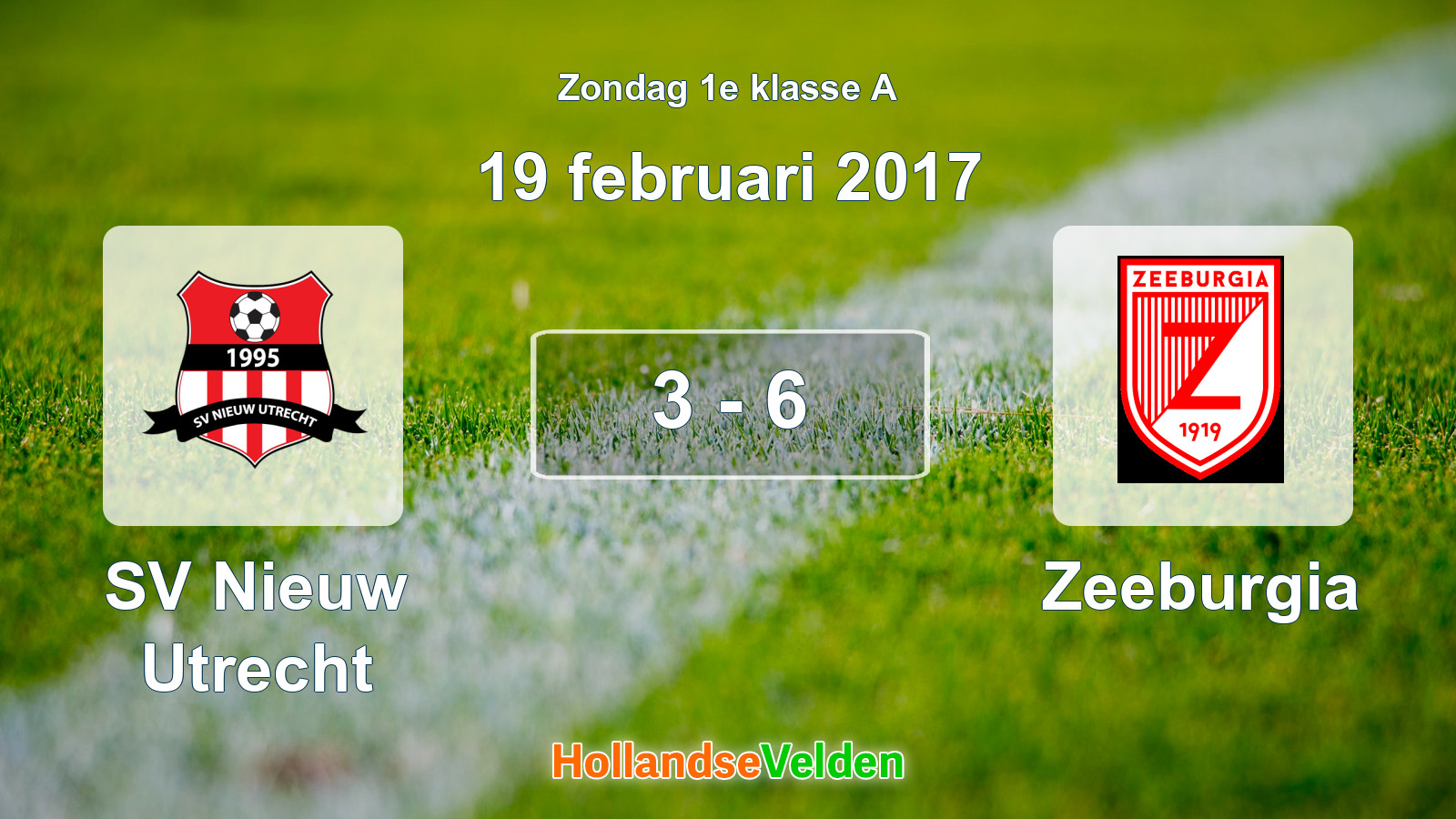 Gespeelde wedstrijd: SV Nieuw Utrecht - Zeeburgia 3 - 6 (19 februari 2017)