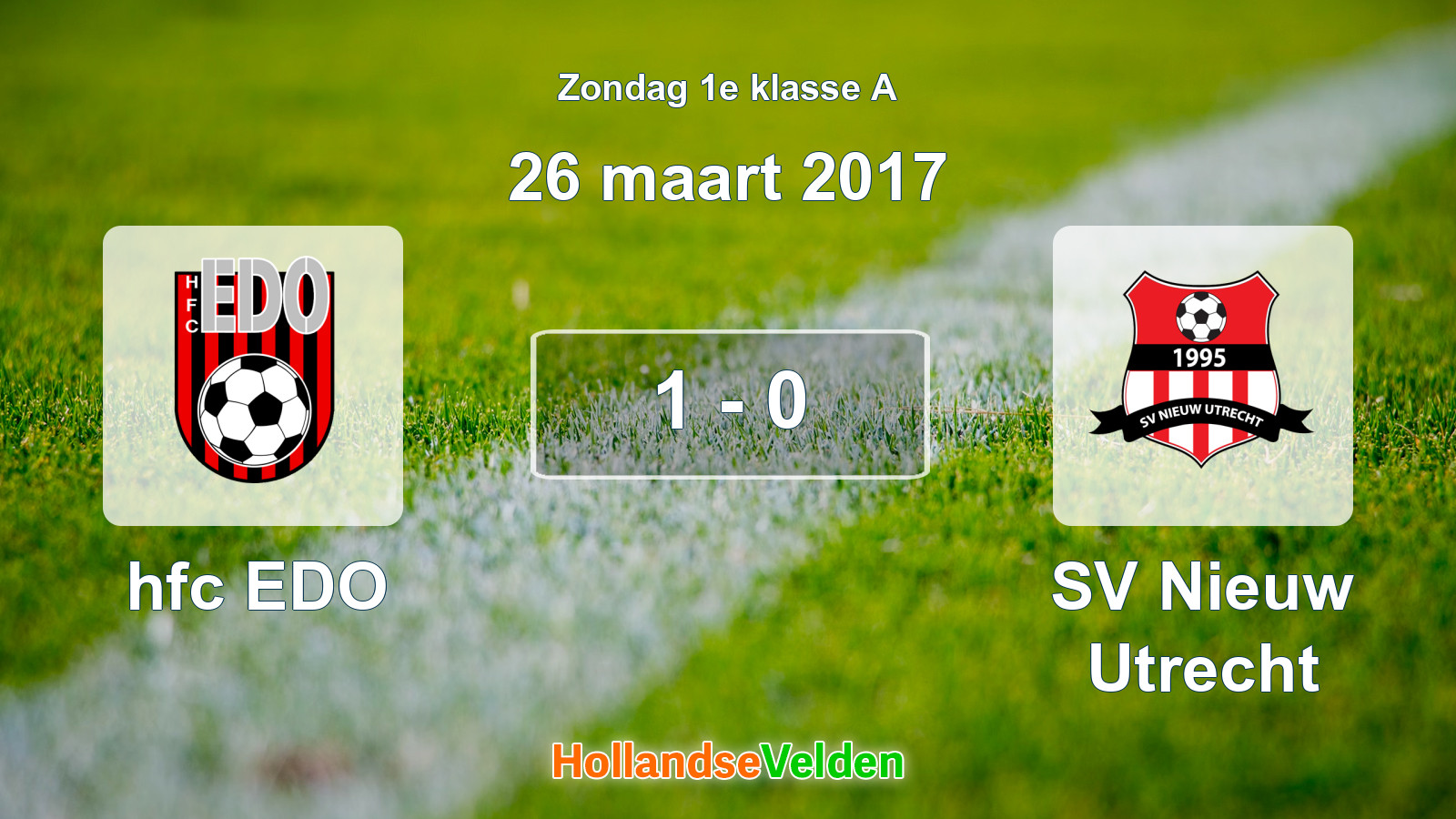 Gespeelde wedstrijd: hfc EDO - SV Nieuw Utrecht 1 - 0 (26 maart 2017)