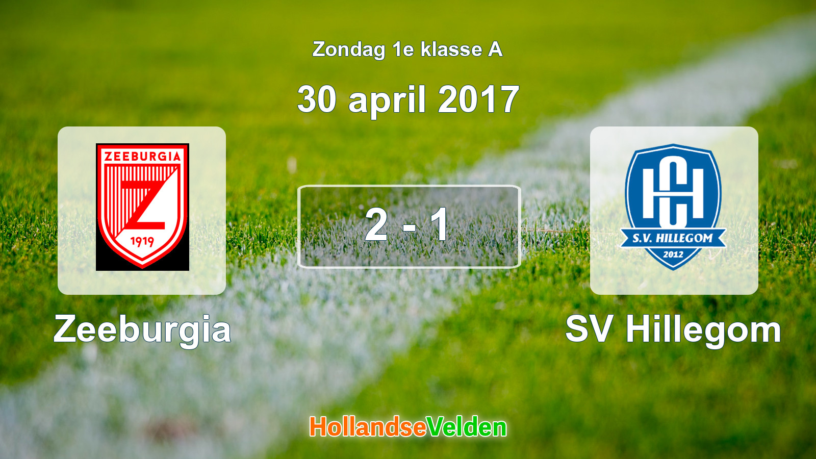 Gespeelde wedstrijd: Zeeburgia - SV Hillegom 2 - 1 (30 april 2017)