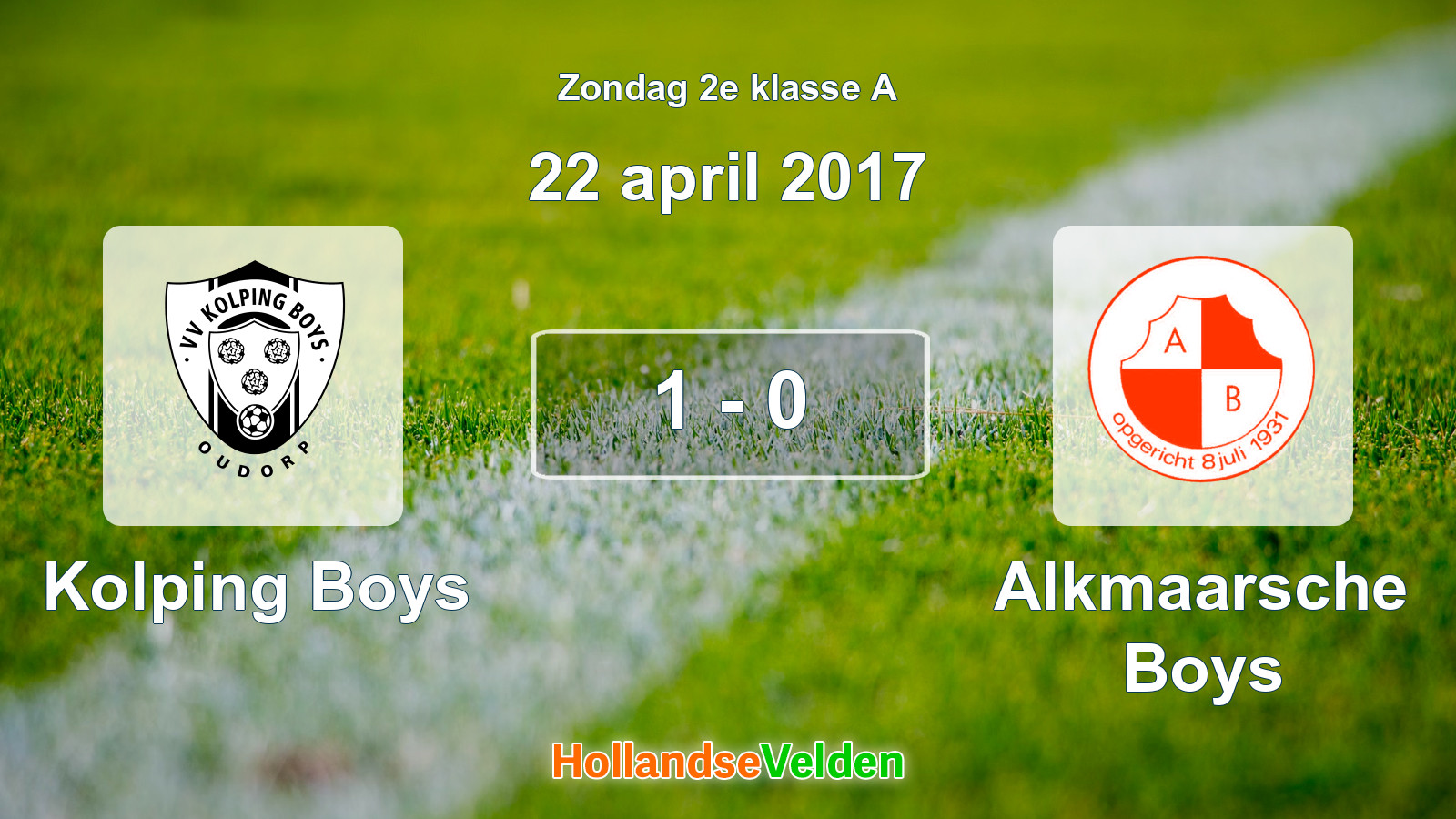Gespeelde wedstrijd: Kolping Boys - Alkmaarsche Boys 1 - 0 (22 april 2017)