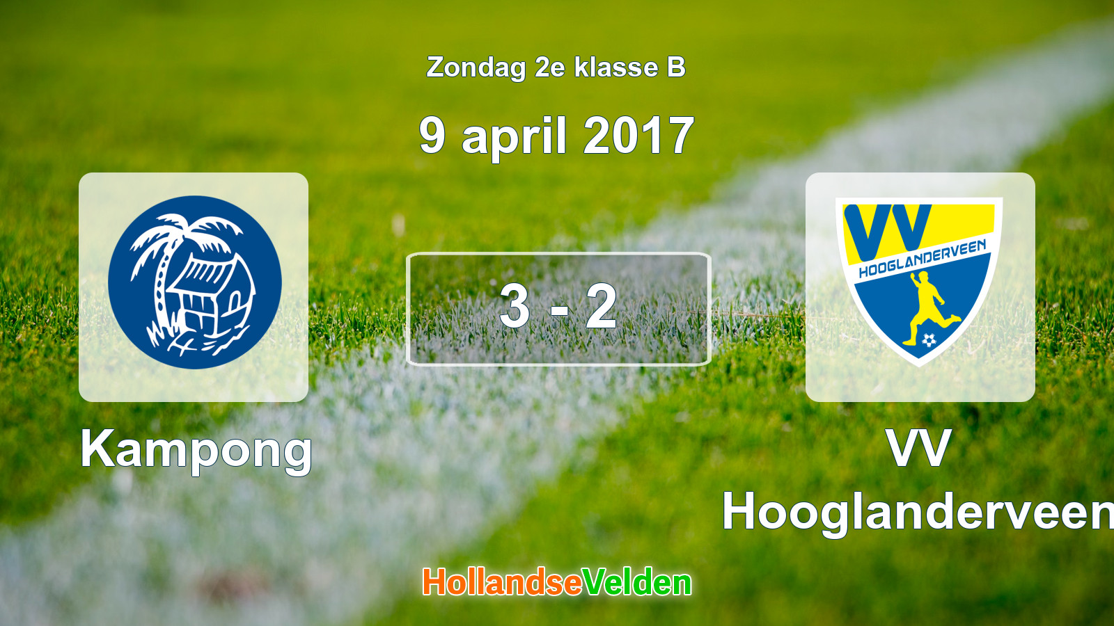 Gespeelde wedstrijd: Kampong - VV Hooglanderveen 3 - 2 (9 april 2017)