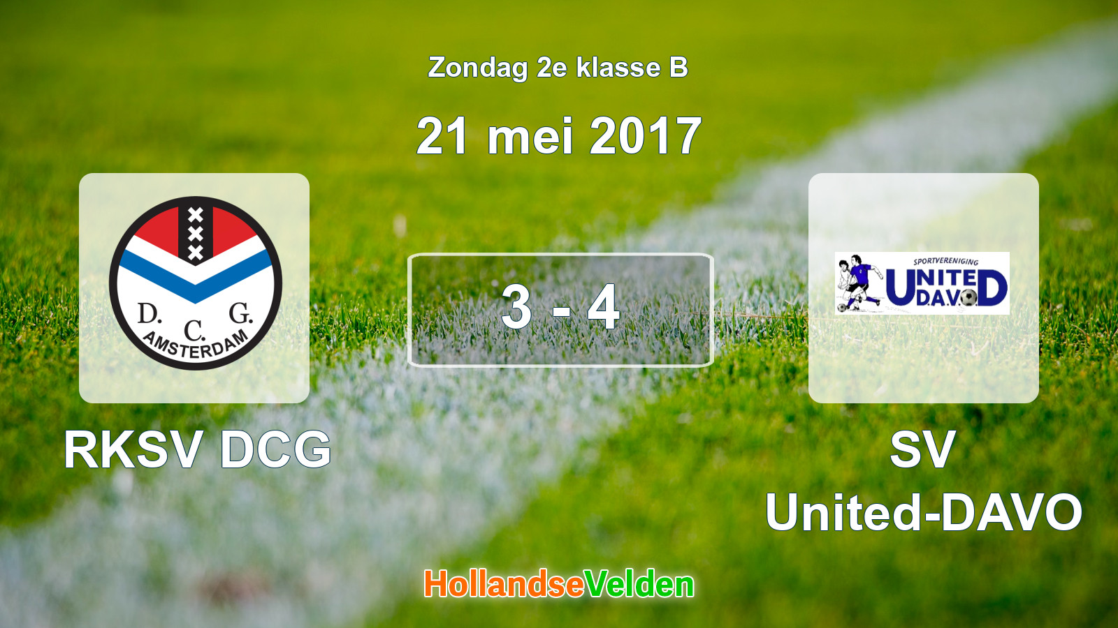 Gespeelde wedstrijd: RKSV DCG - SV United-DAVO 3 - 4 (21 mei 2017)